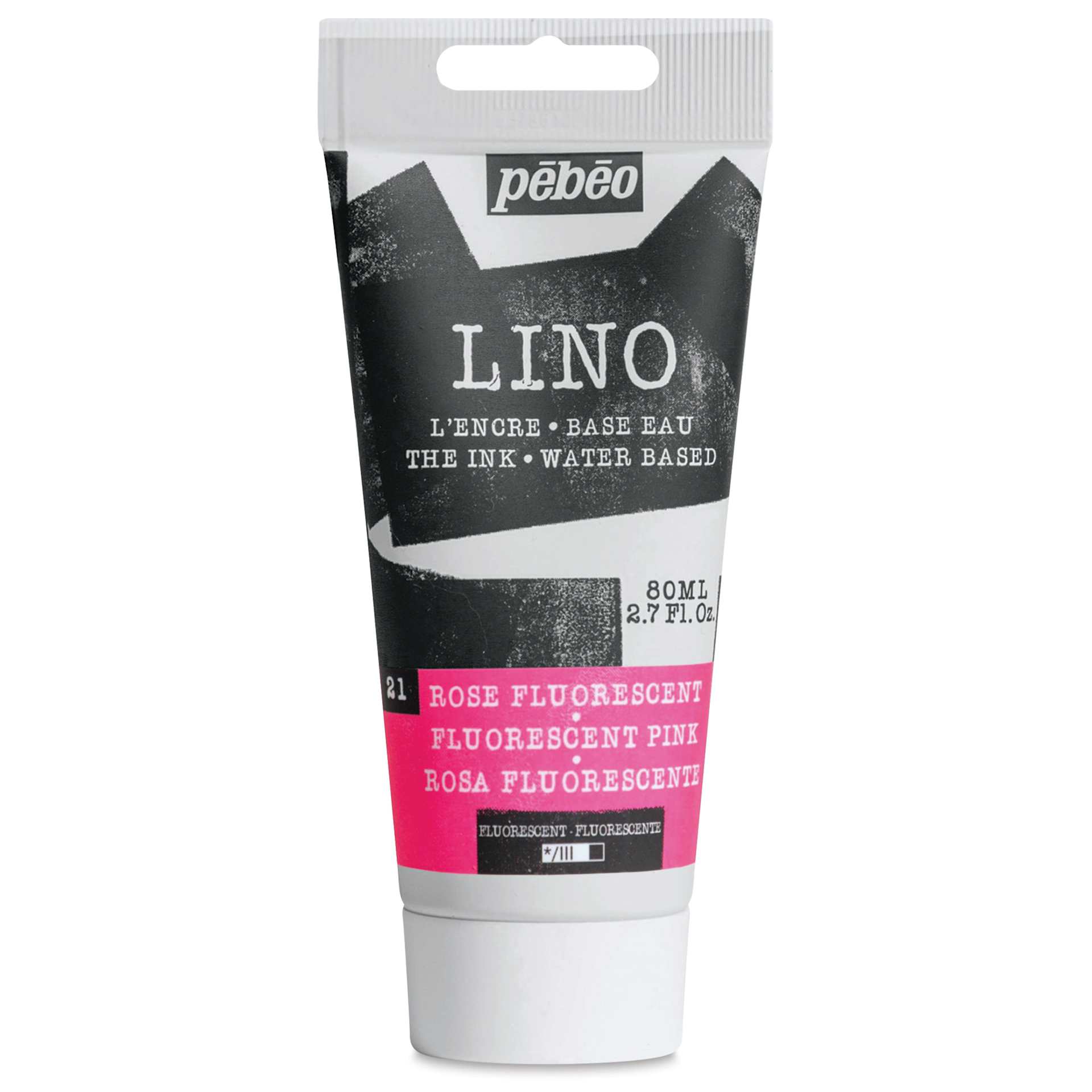 Pebeo Lino Ink - Pink Fluorescent, 80 ml Tube