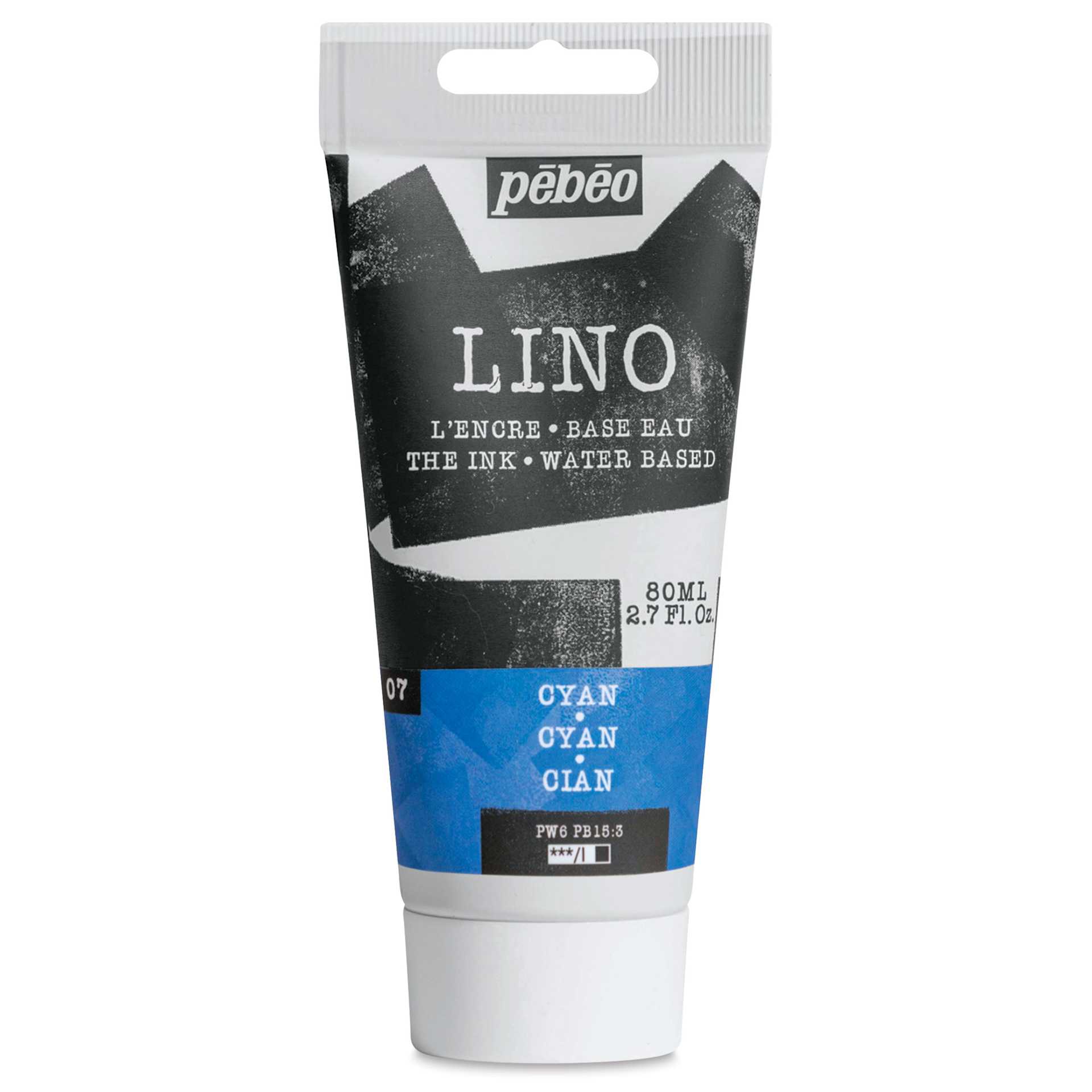 Pebeo Lino Ink - Cyan, 80 ml Tube
