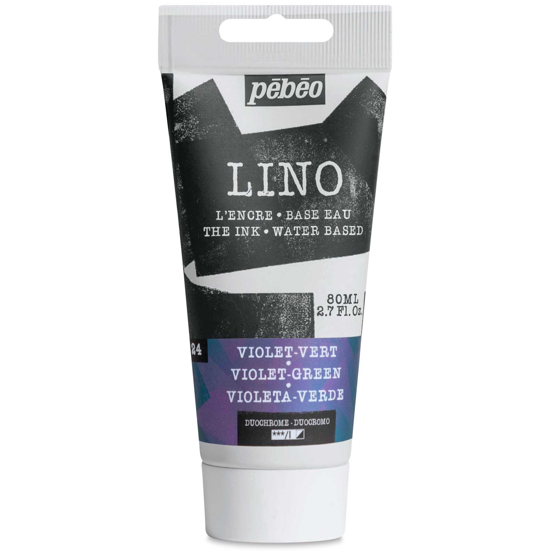 Pebeo Lino Ink - Purple and Green Duochrome, 80 ml Tube