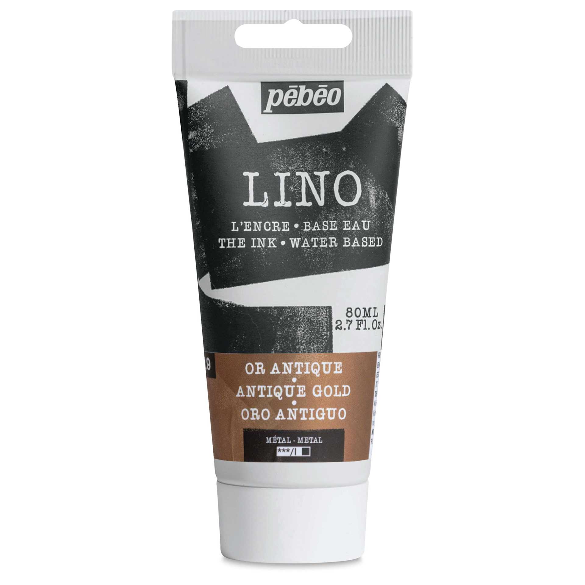 Pebeo Lino Ink - Antique Gold, 80 ml Tube