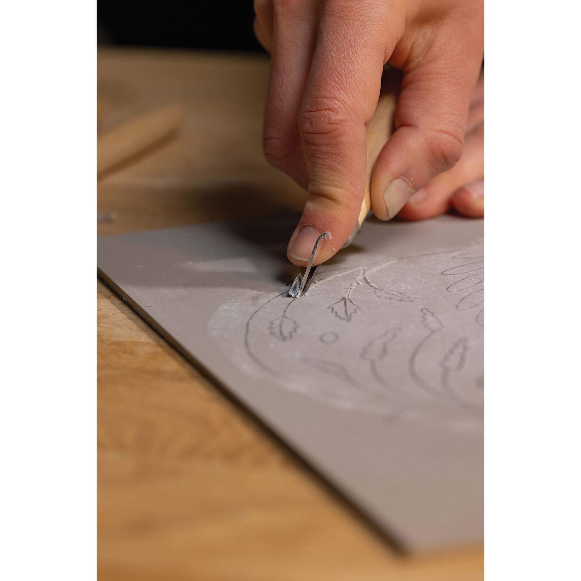 Pebeo Lino Cutting Tools Set - Set of 3 cutting into lino block (sold separately)