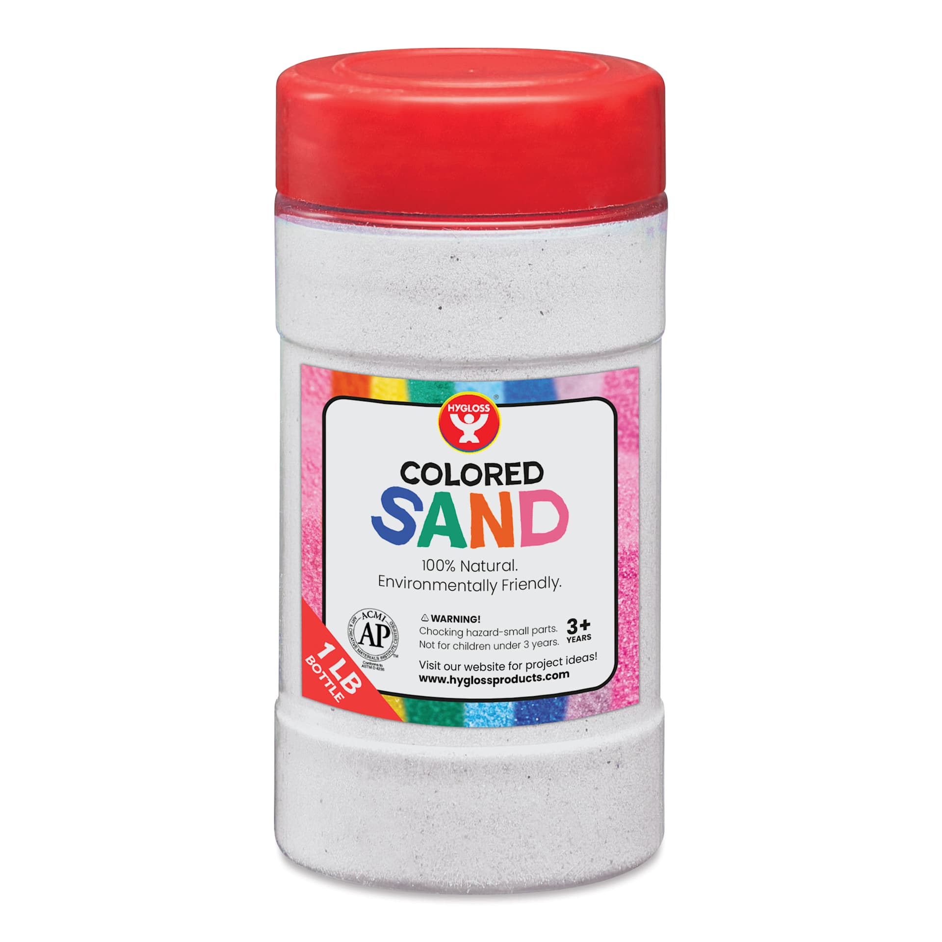 Hygloss Colored Sand - White, 1 lb Jar