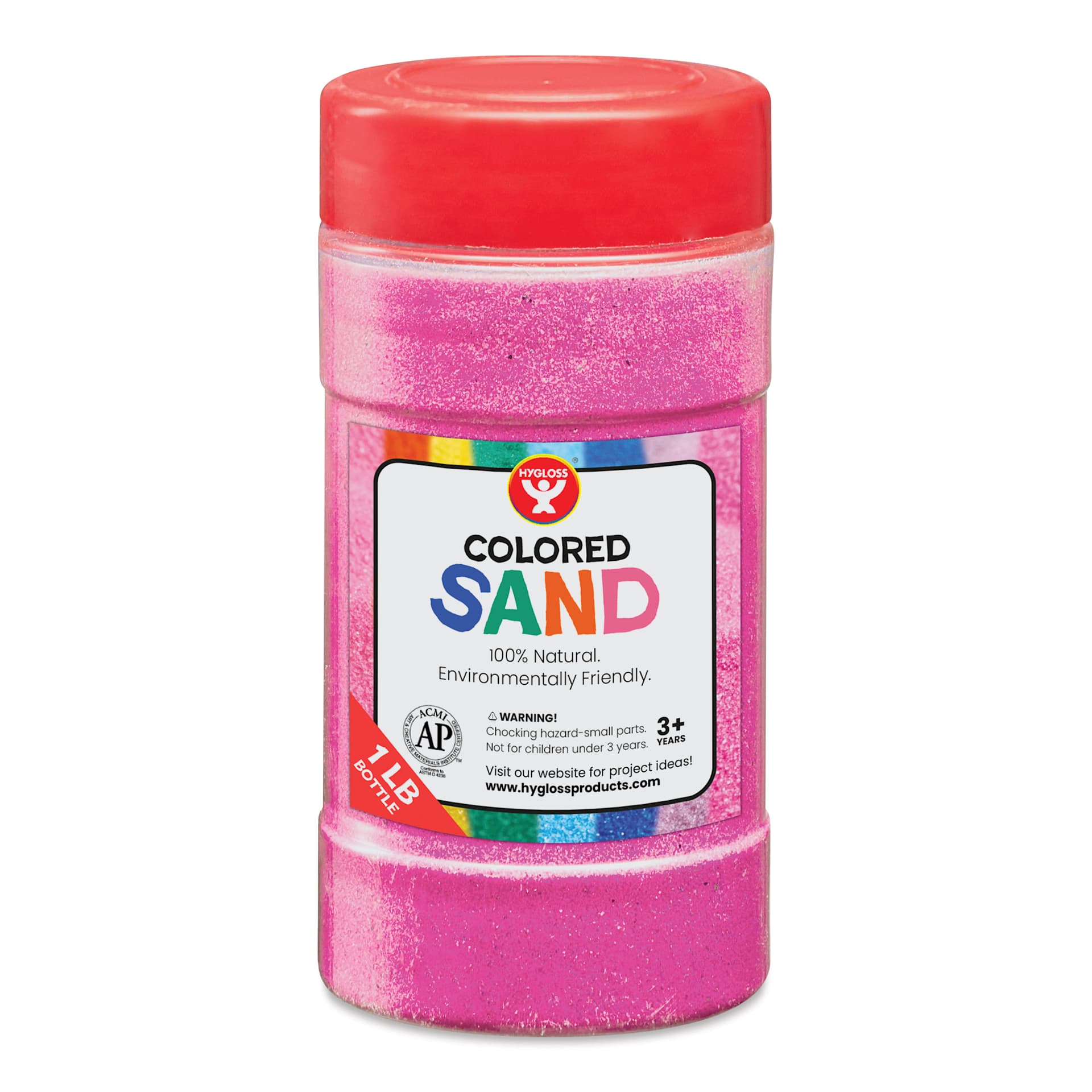 Hygloss Colored Sand - Magenta, 1 lb Jar