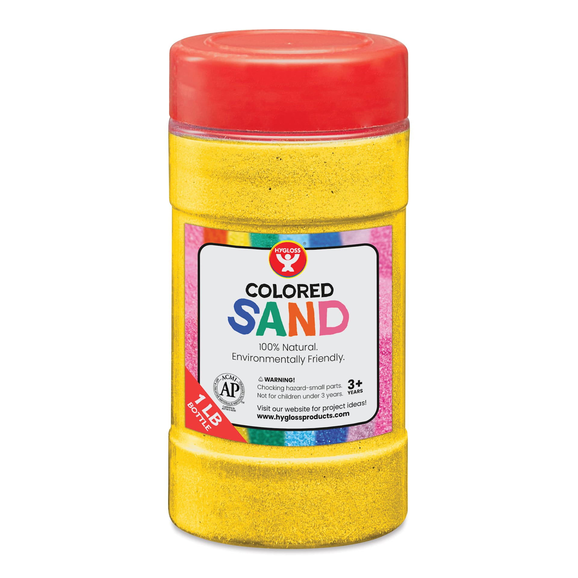 Hygloss Colored Sand - Yellow, 1 lb Jar