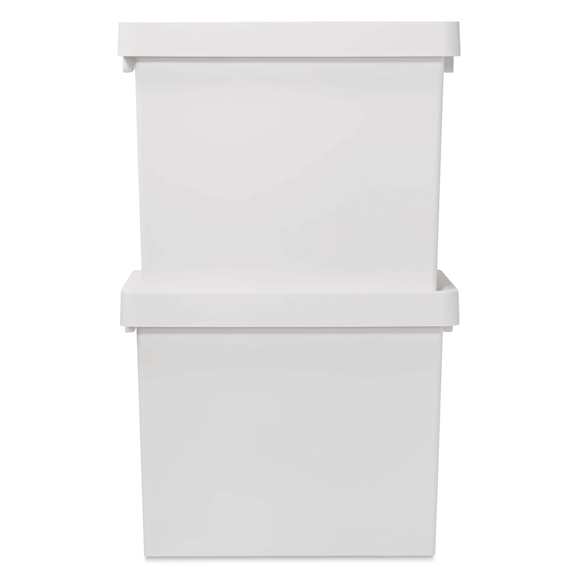 Like-It Store-Up Container with Tray - Deep, White, two containers stacked