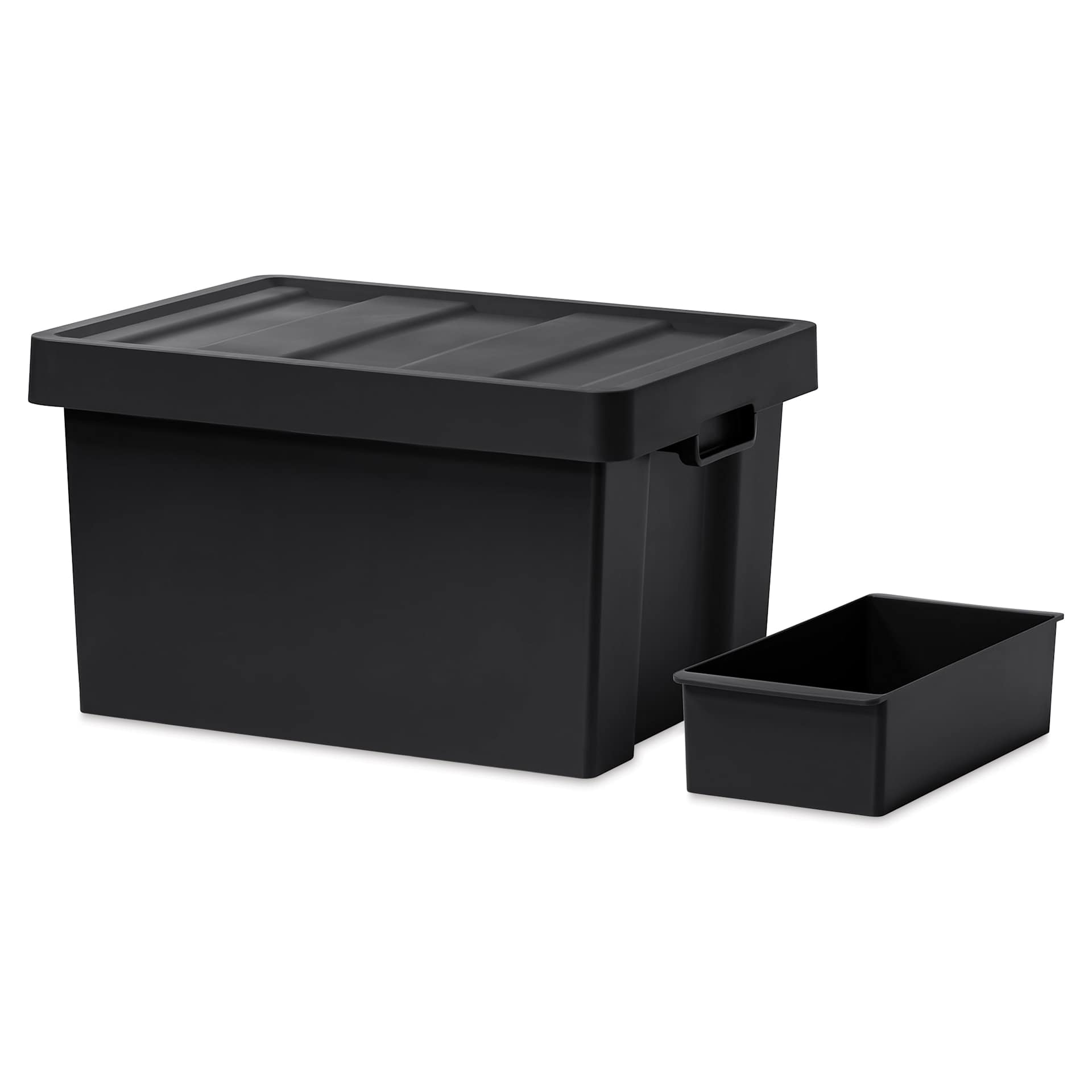 Like-It Store-Up Container - Shallow with Tray, Black