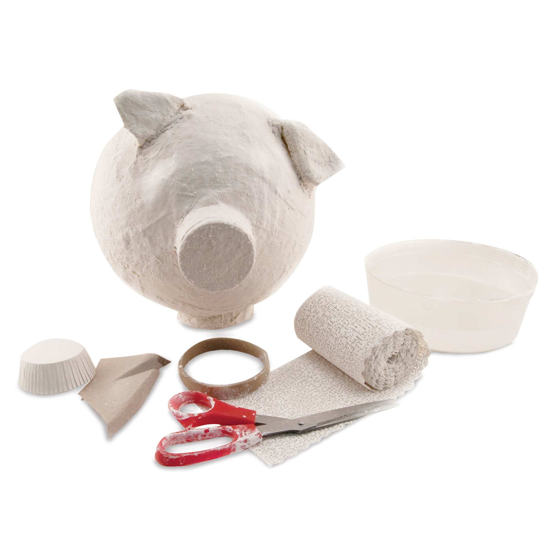 Hygloss Wet & Set Plaster Roll - 4" x 108" pig example project (not included)