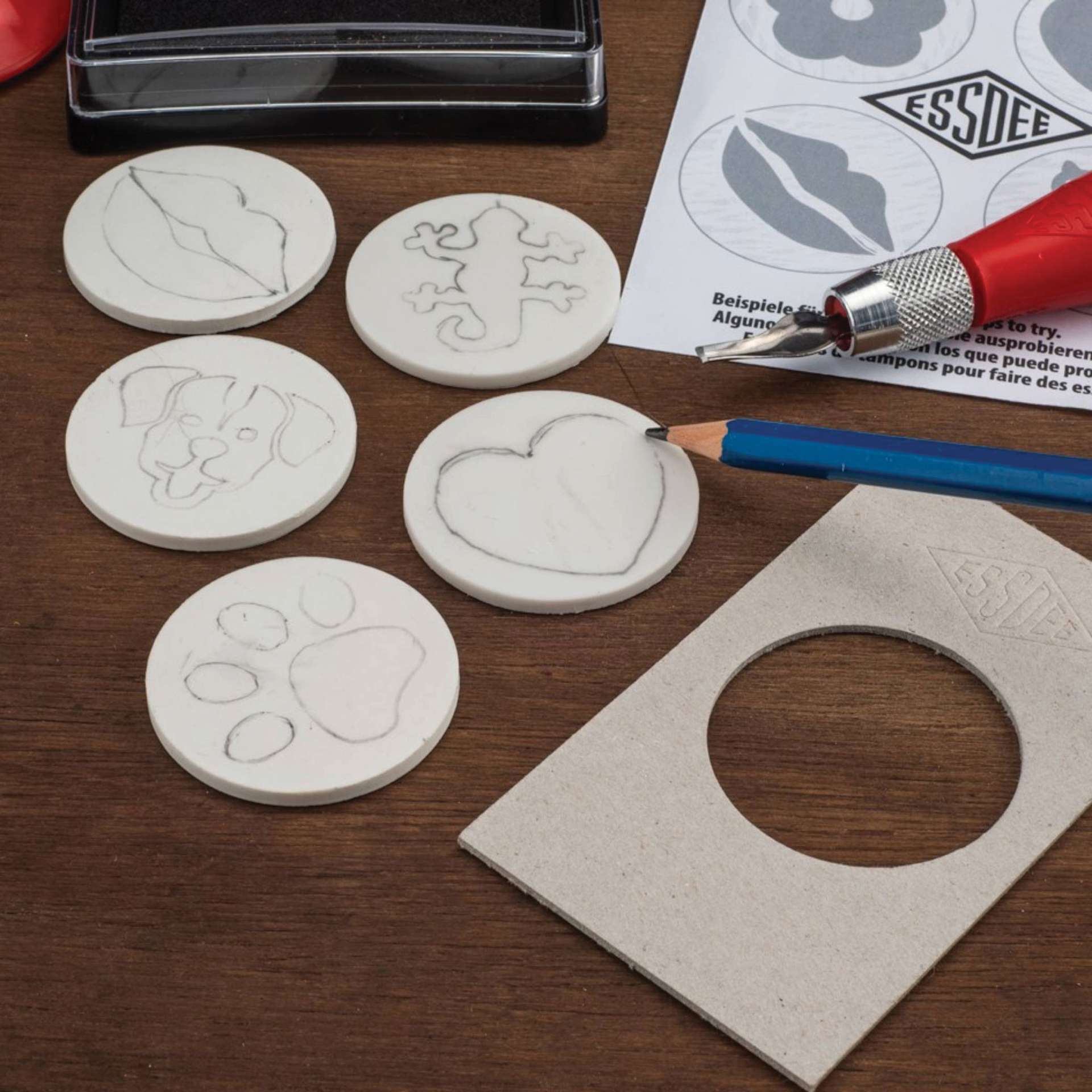 Essdee MasterCut Stamp Carving Kit (Various stamps with sketches)