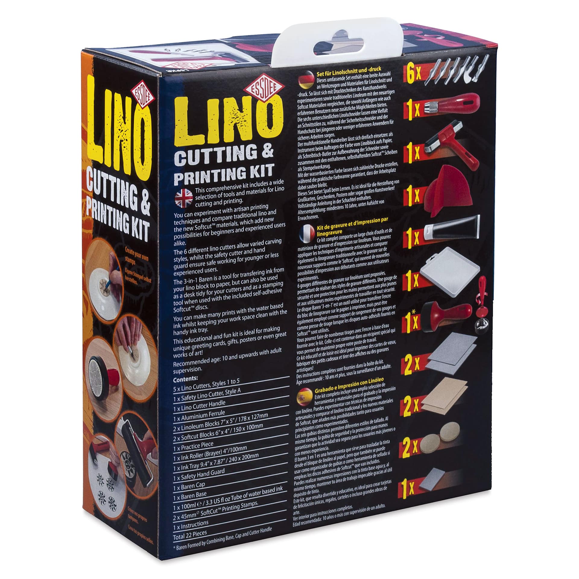 Essdee Lino Cutting and Printing Kit (Back of package)