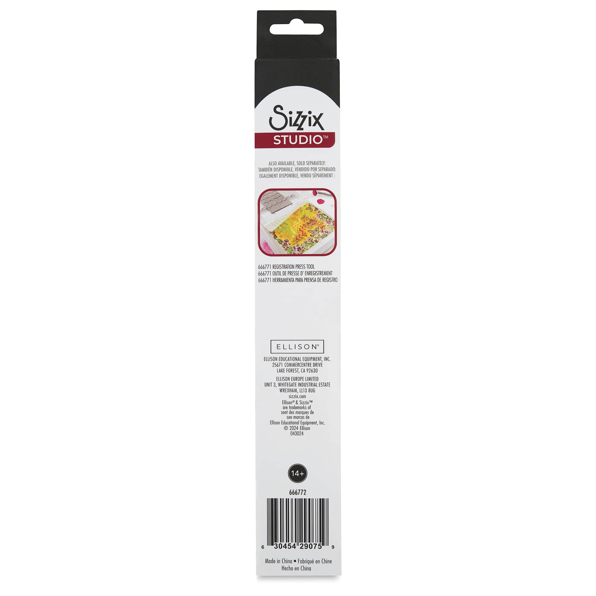 Sizzix Studio Press - Hinge Adapter, back of packaging