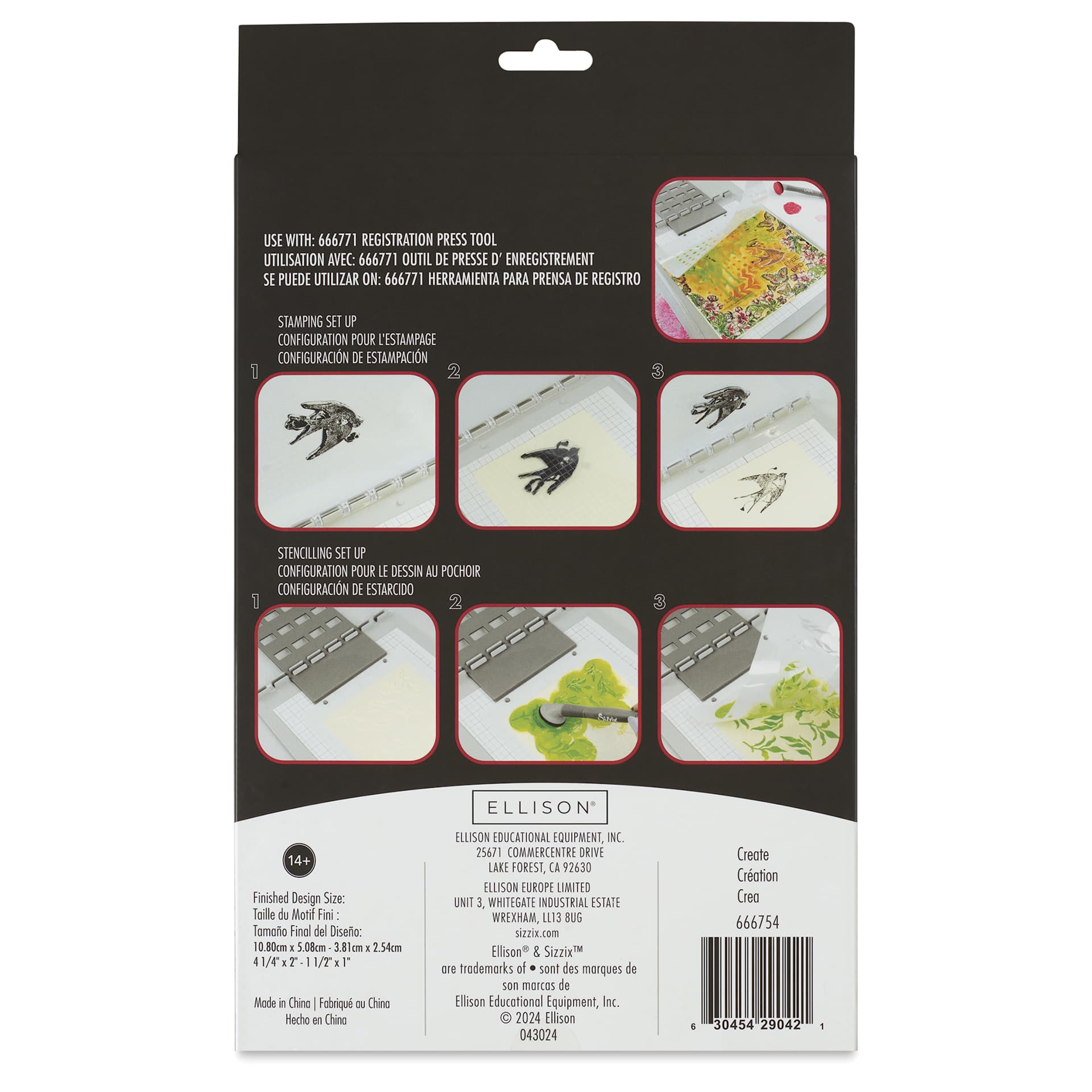 Sizzix Studio Layered Stencil and Stamp Set - Set of 10, Create back of packaging