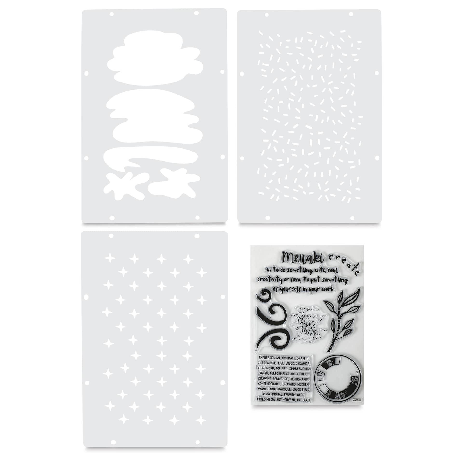 Sizzix Studio Layered Stencil and Stamp Set - Set of 10, Create