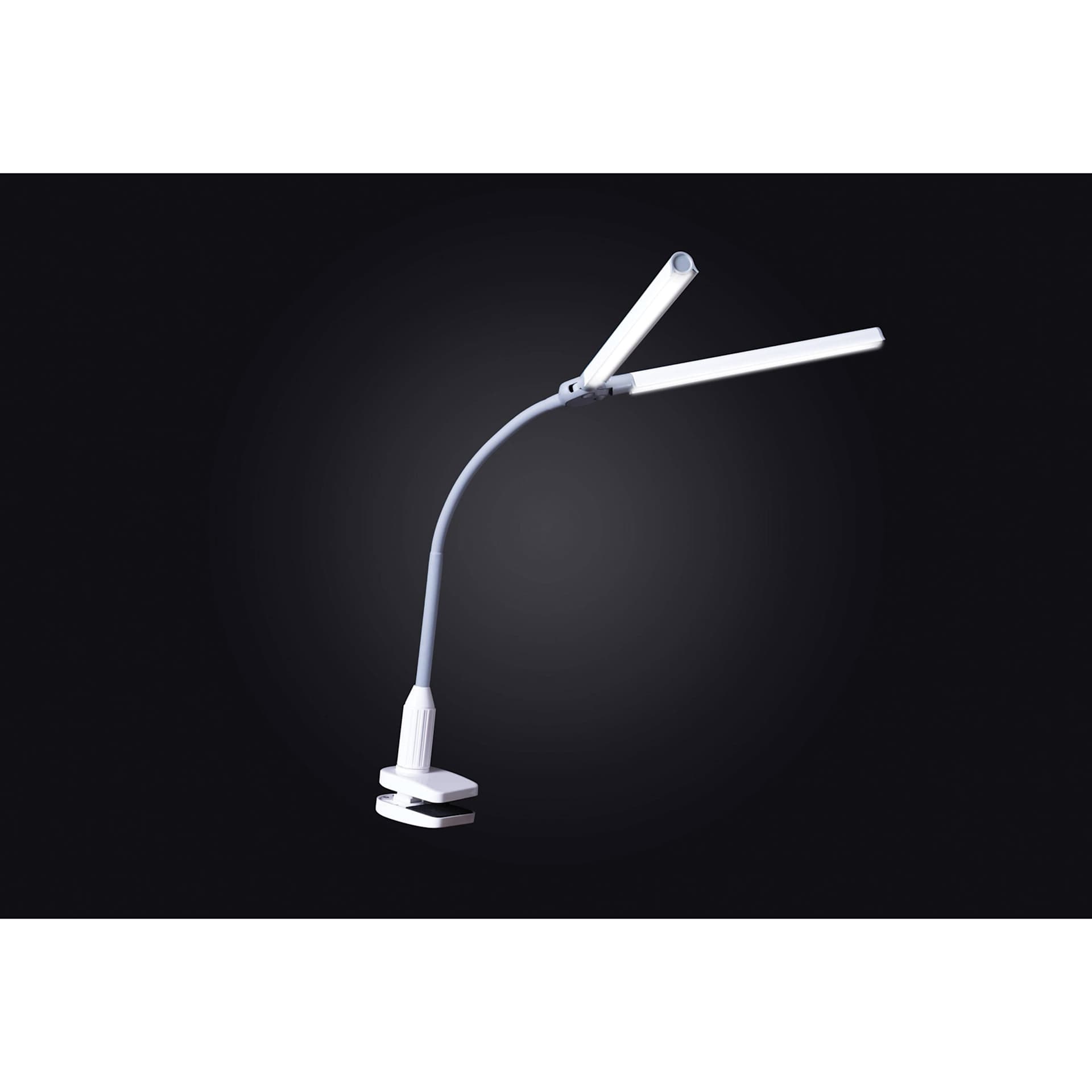 Daylight DuoPro Clamp Lamp - lit in dark space