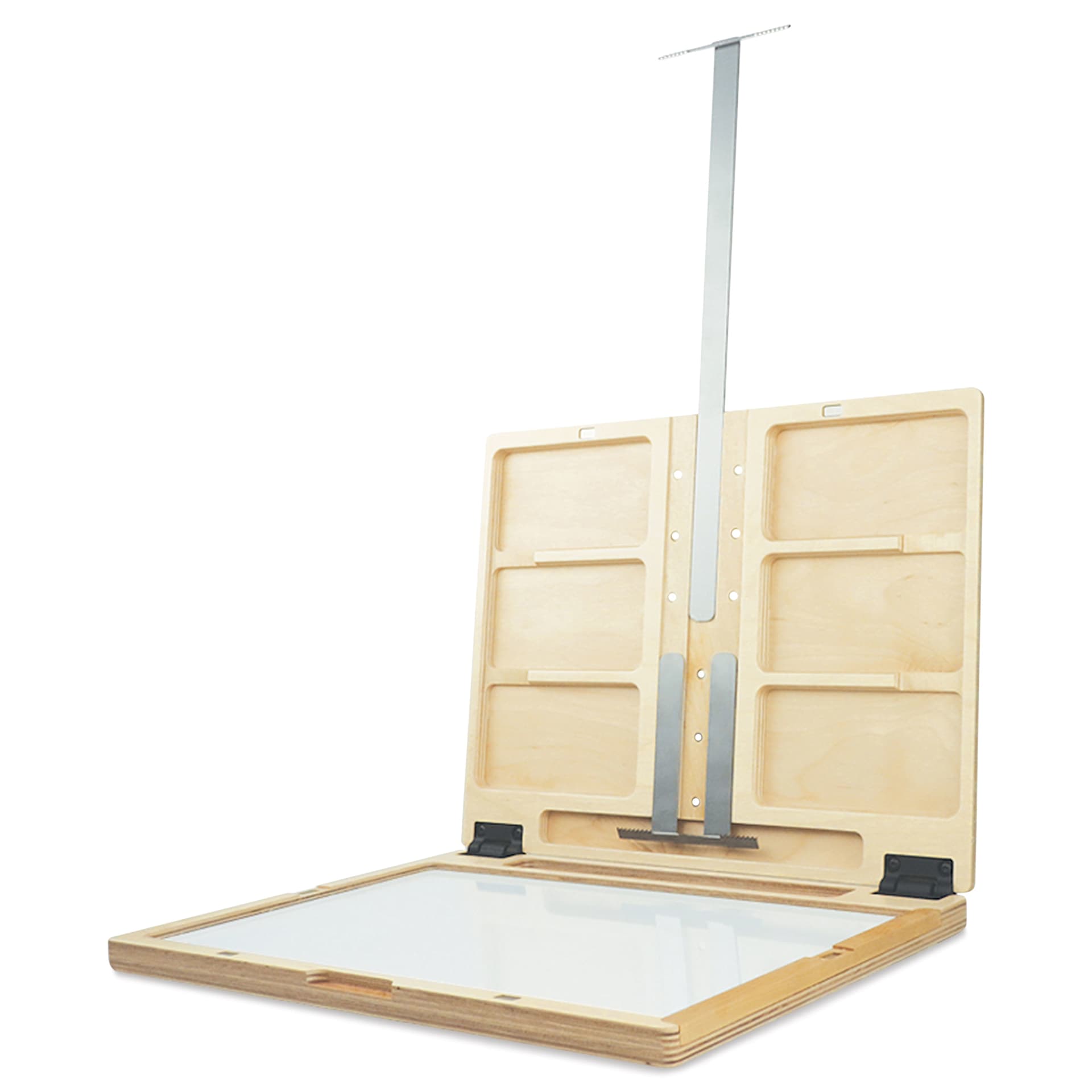New Wave u.go Plein Air Panel Large Extender Bar at it's max suggested height of 20" on a large u.go Plein Air Anywhere Pochade Box.