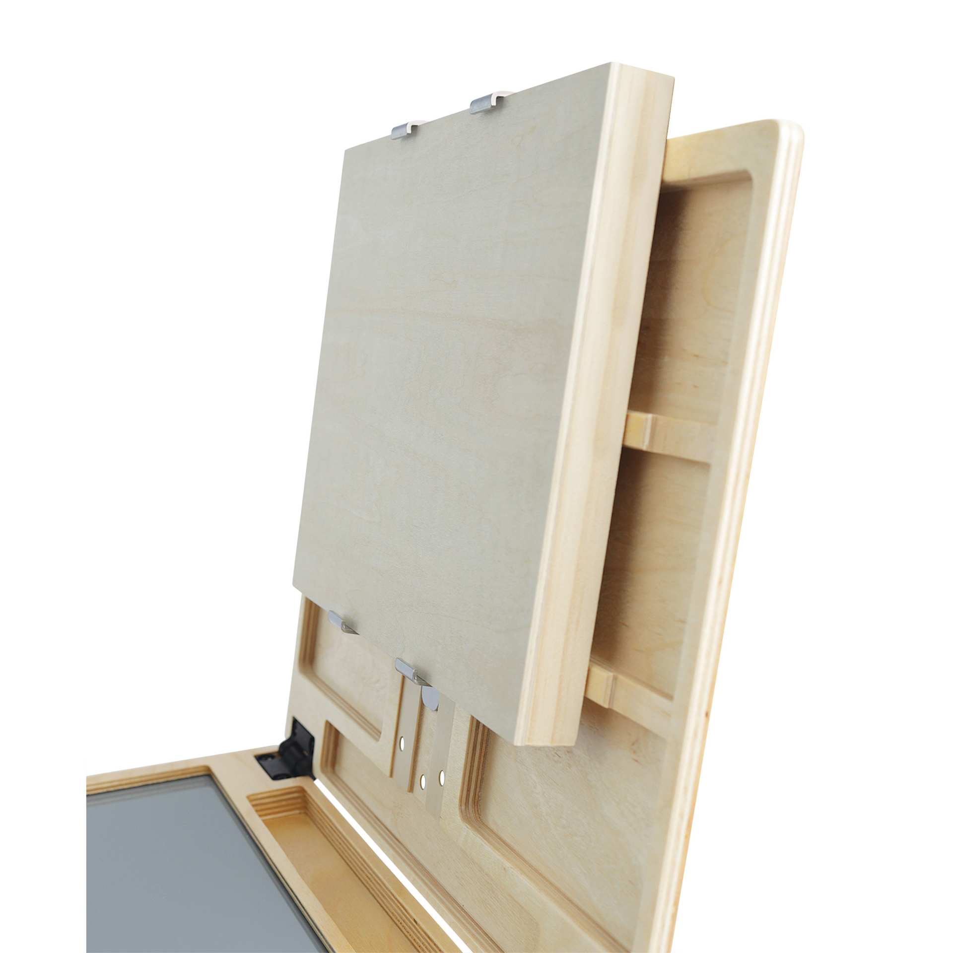 New Wave u.go Plein Air Stretched Canvas Holder, holder holding wood panel in pochade box (not included)