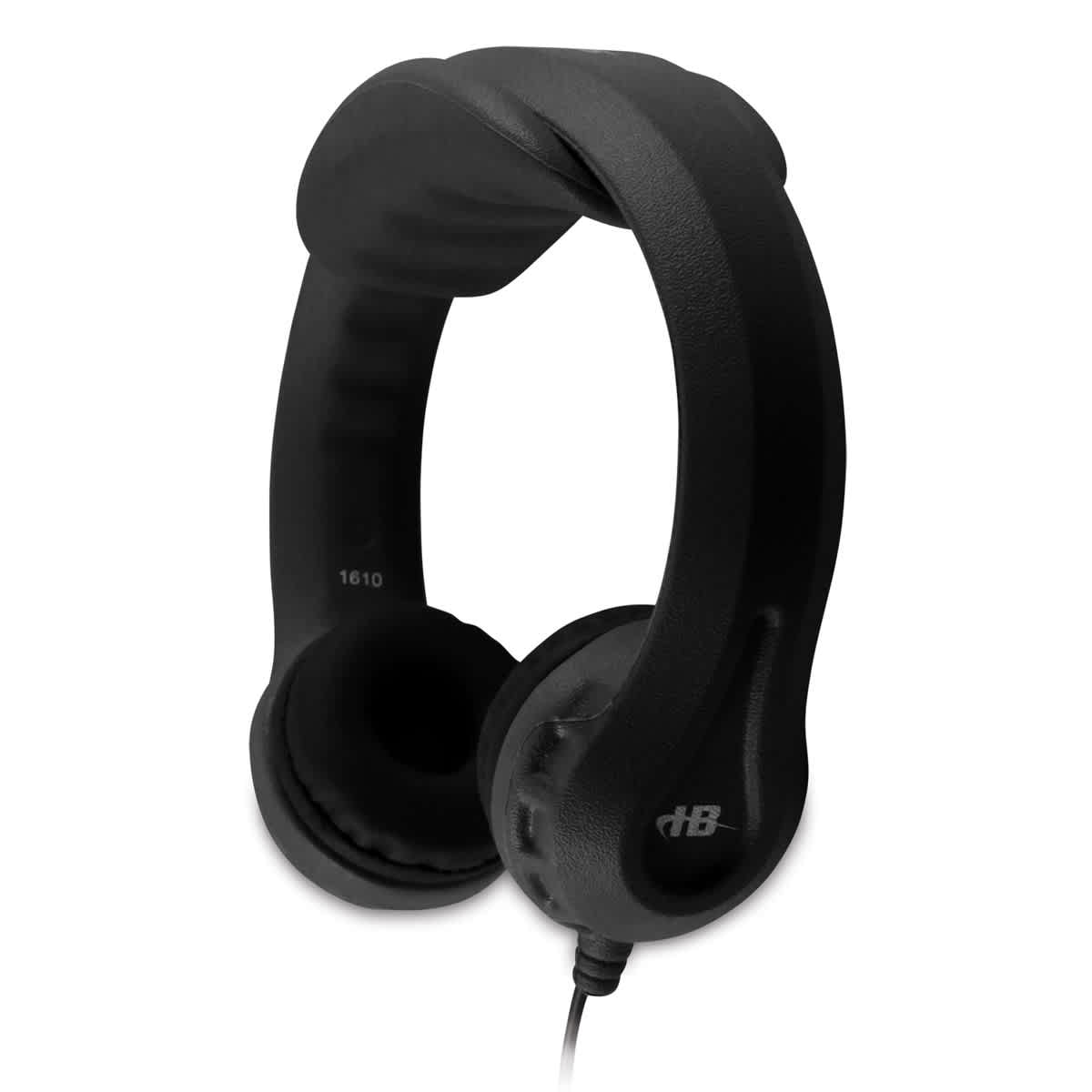 Hamilton Buhl Kids-Flex Phones - Black, Side view, Shown with snap-on extension band.