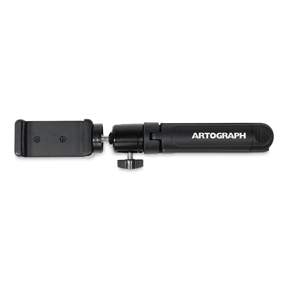 Artograph Mini Tripod Tabletop Stand (Legs folded down, Phone clamp attached)