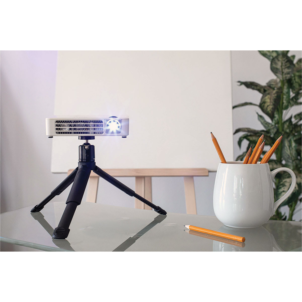 Artograph Mini Tripod Tabletop Stand (Tripod with projector, Standing on desk)