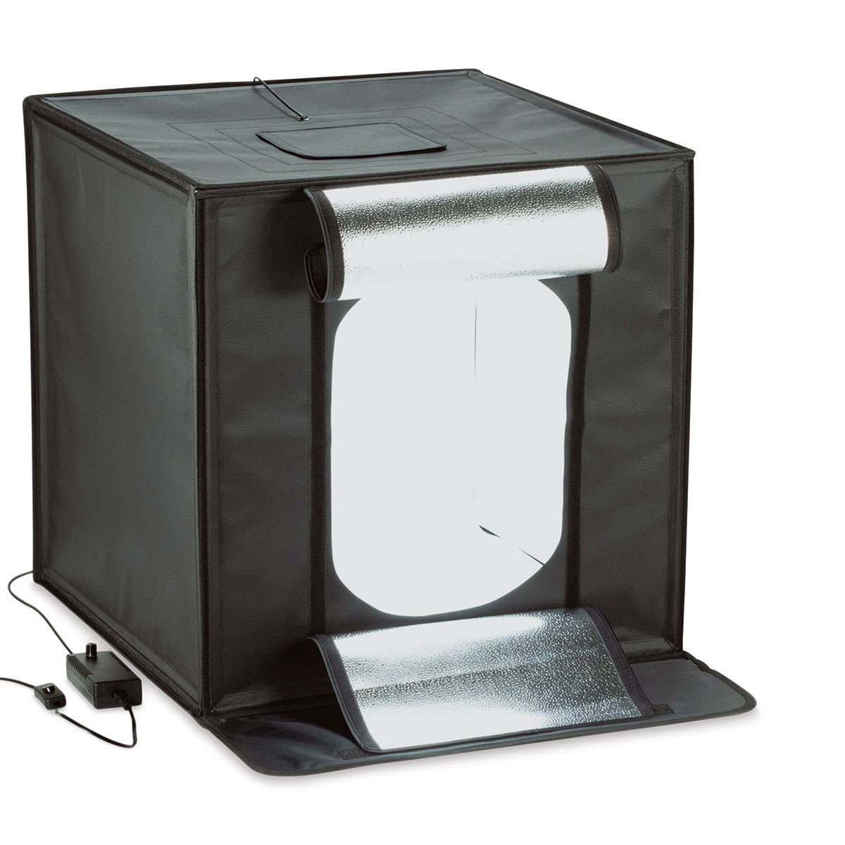 Smith-Victor LED Desktop Studio Light Tent - 25"H x 25"W x 25"D (Front, Light on)