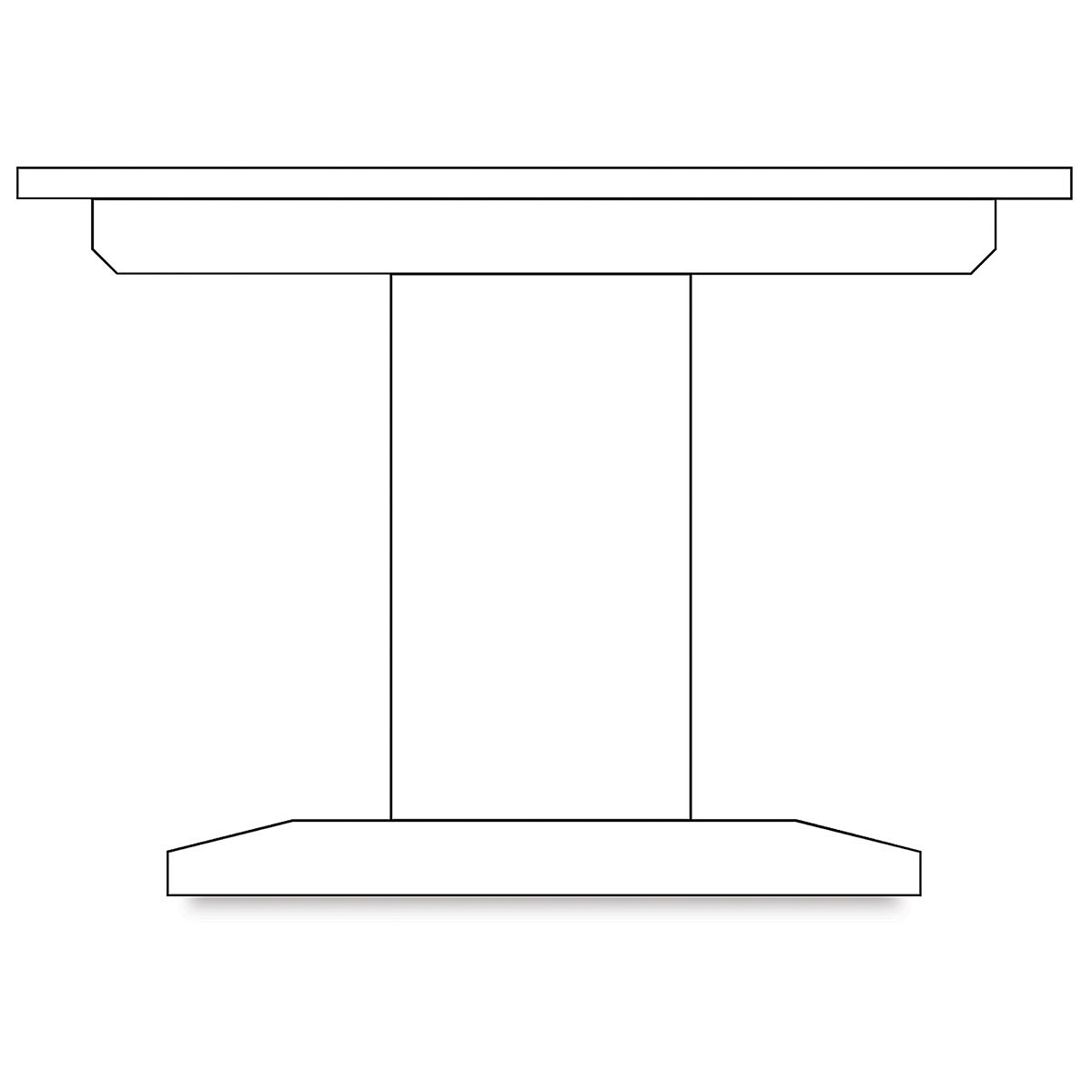 Hann Armor Edge Tables - Sketch of side view showing straight legs