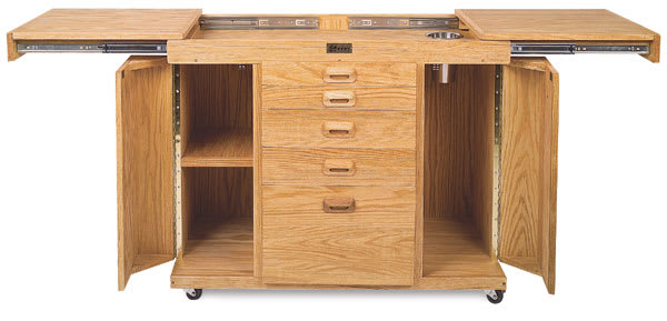 Shawn's Watercolor Station - Storage Doors and workspace open and empty