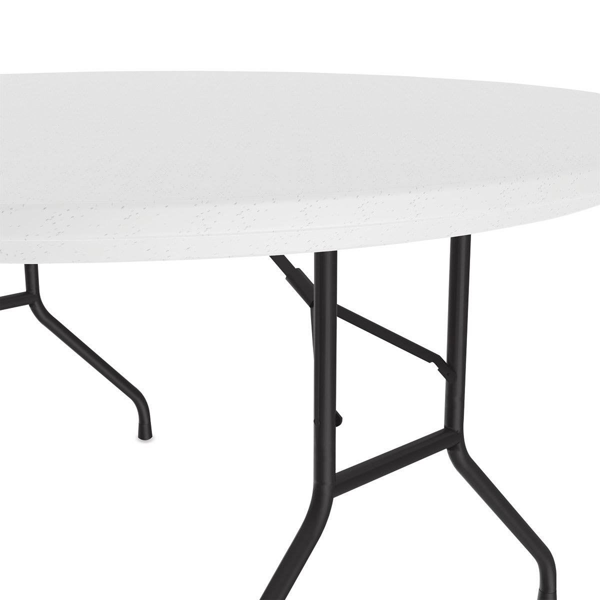 Correll Plastic Resin Folding Table - 29" x 60", Granite, Round Fixed Height - close-up of edge