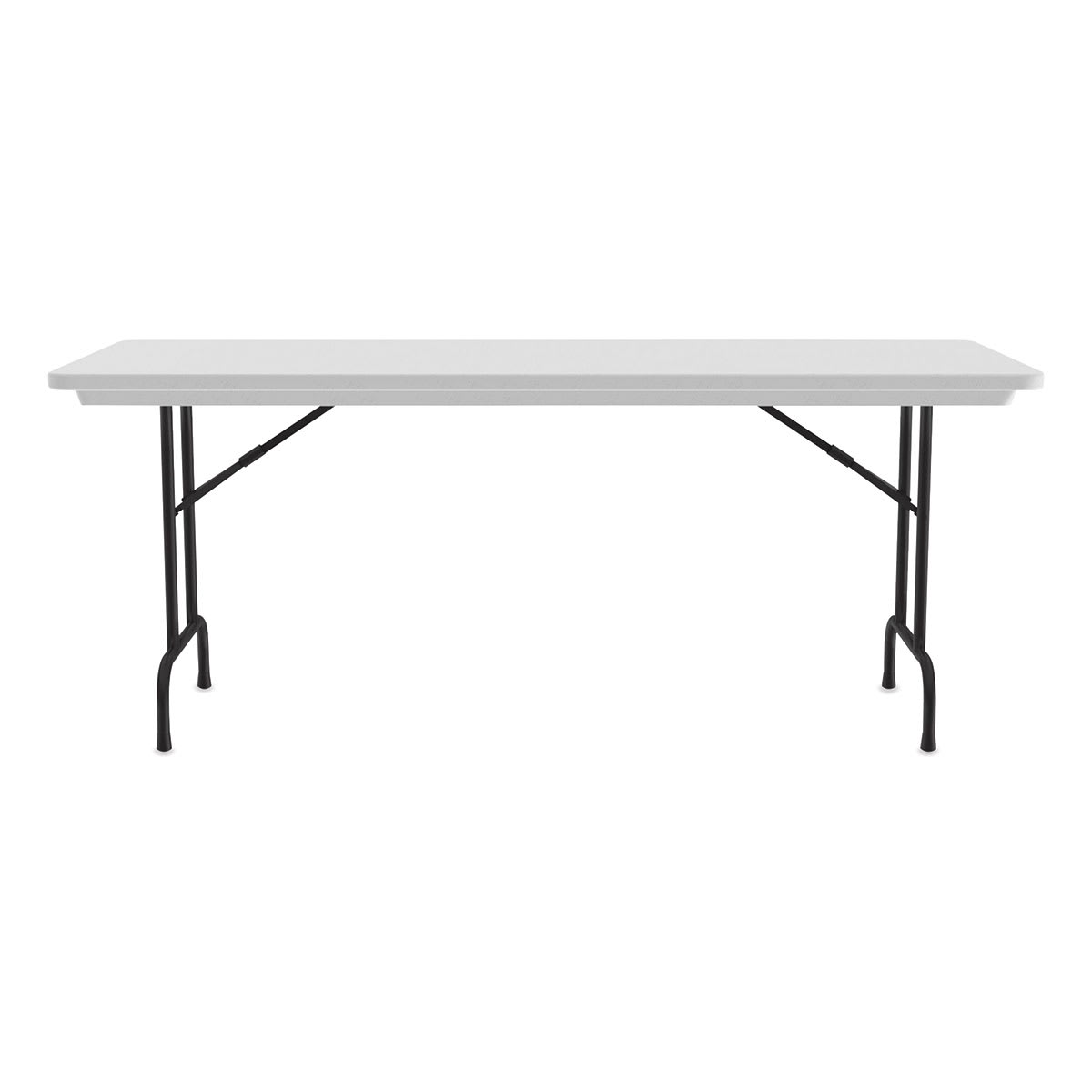 Correll Plastic Resin Folding Table - 30" x 60", Granite, Fixed Height - side view
