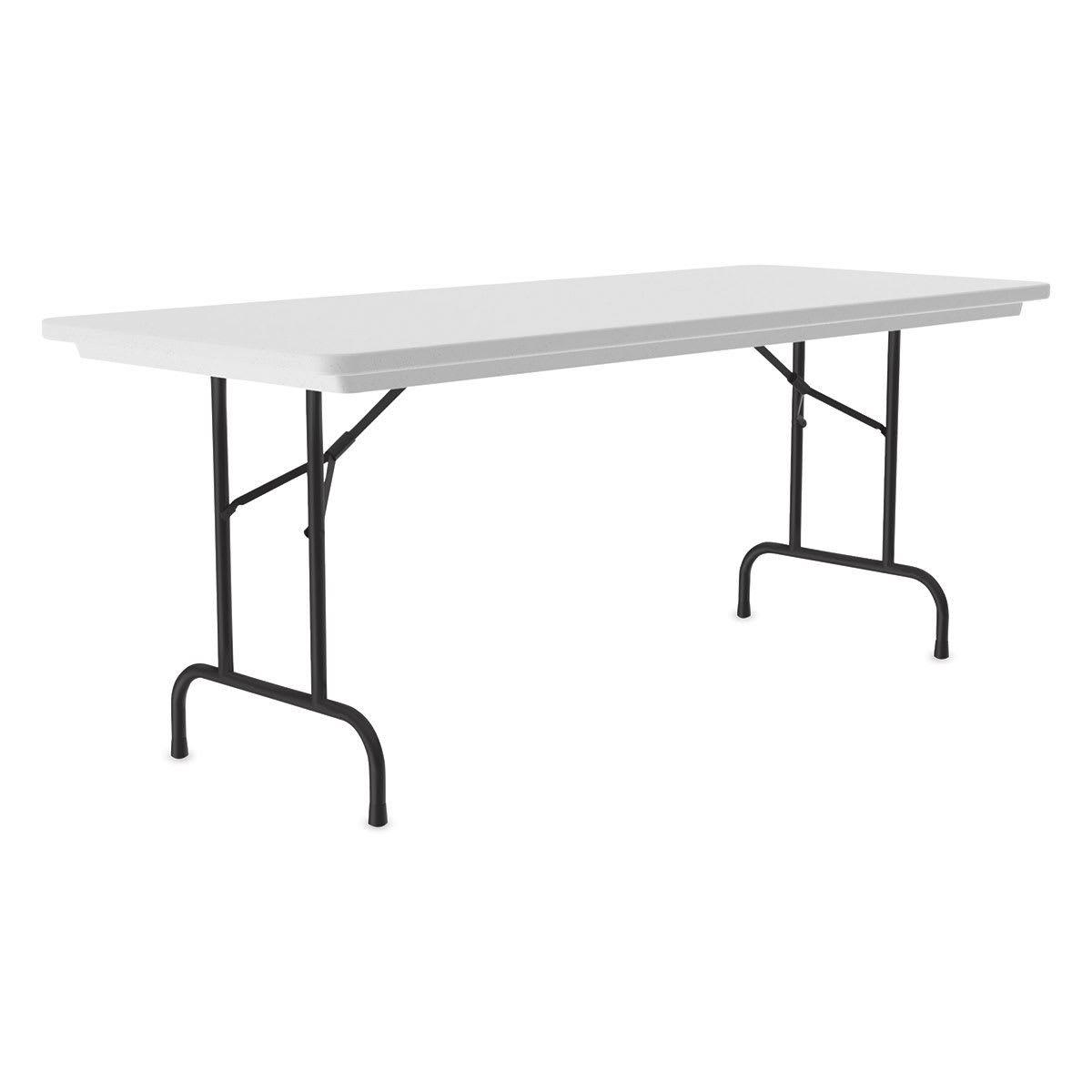 Correll Plastic Resin Folding Table - 30" x 60", Granite, Fixed Height