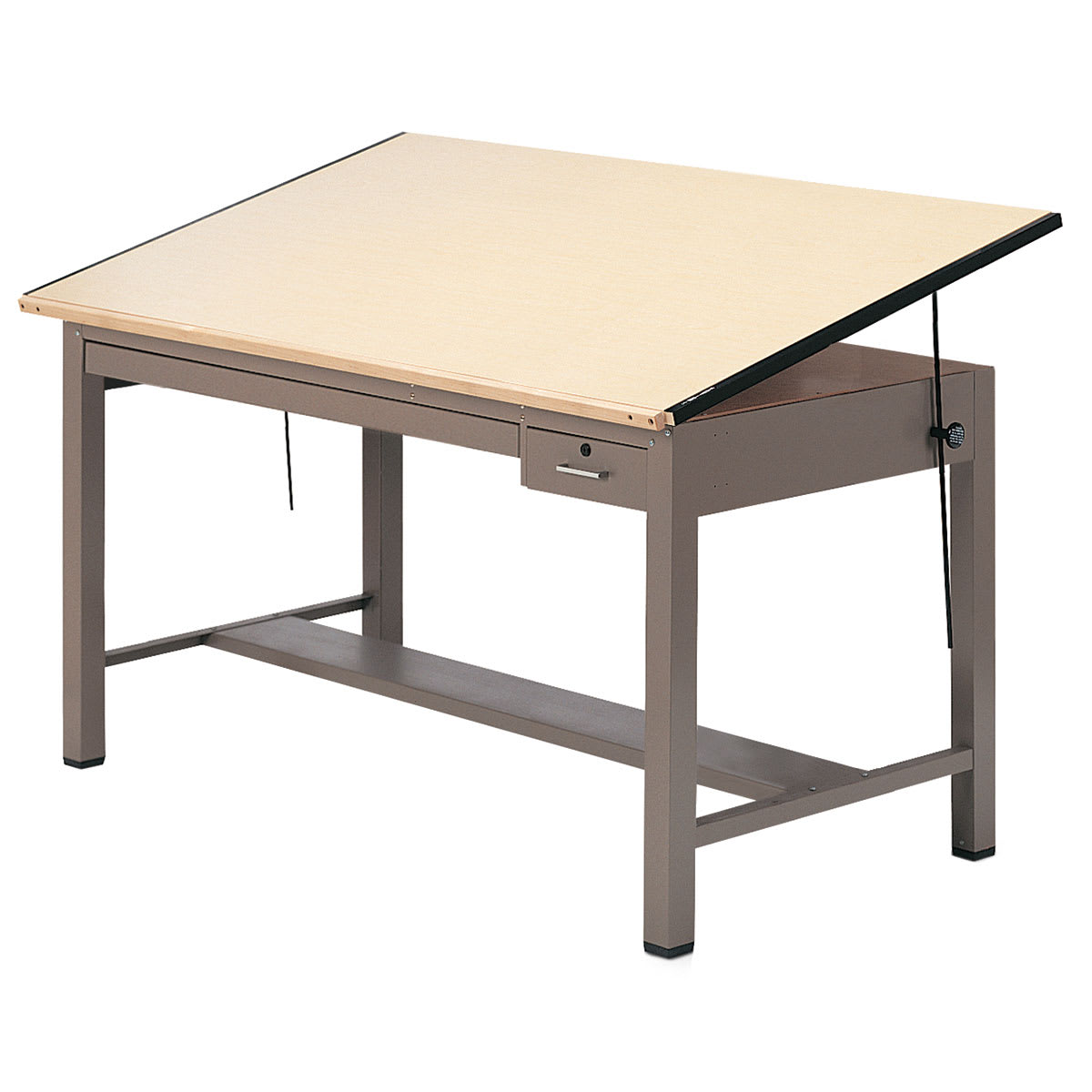 Mayline Ranger Large Steel Four-Post Drawing Table - 72" x 43-1/2", with Tool and Plan Drawer