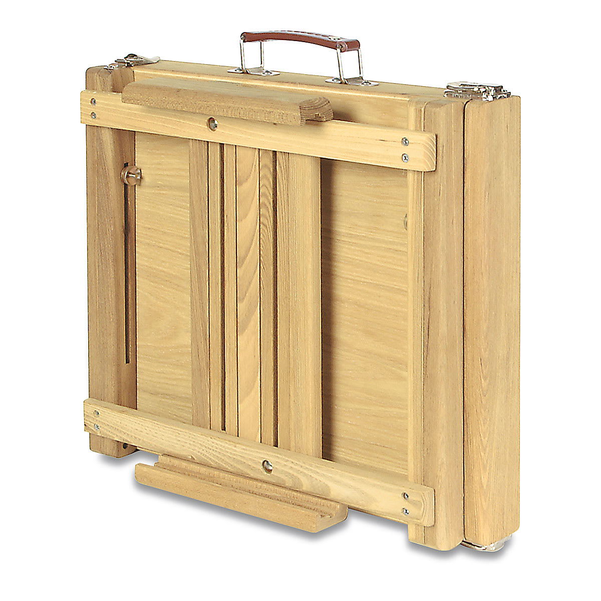 Art Alternatives Ravenna Table Sketchbox Easel - Natural finish easel closed and upright for transport