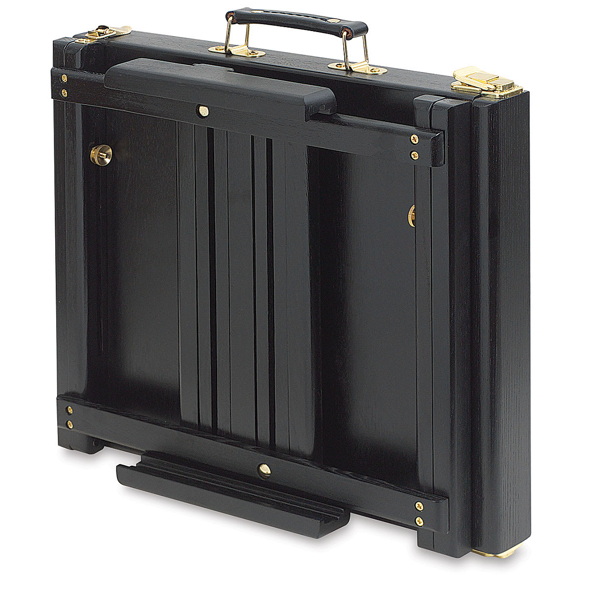Art Alternatives Ravenna Table Sketchbox Easel - Black finish easel closed and upright for transport