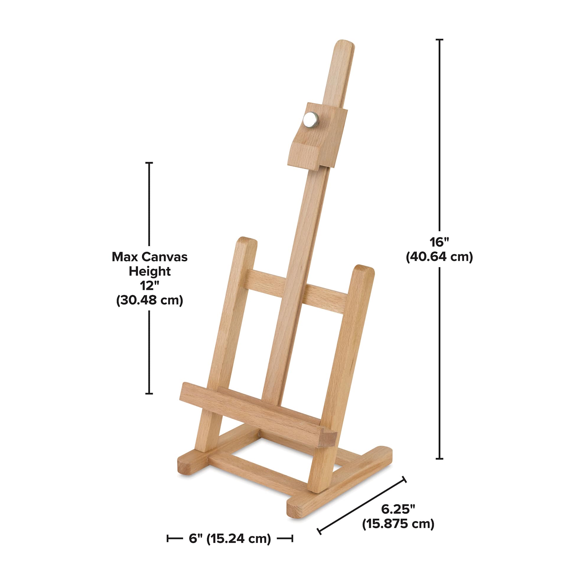 Blick Tabletop Easel - Mini, H-Frame, Natural, dimensions