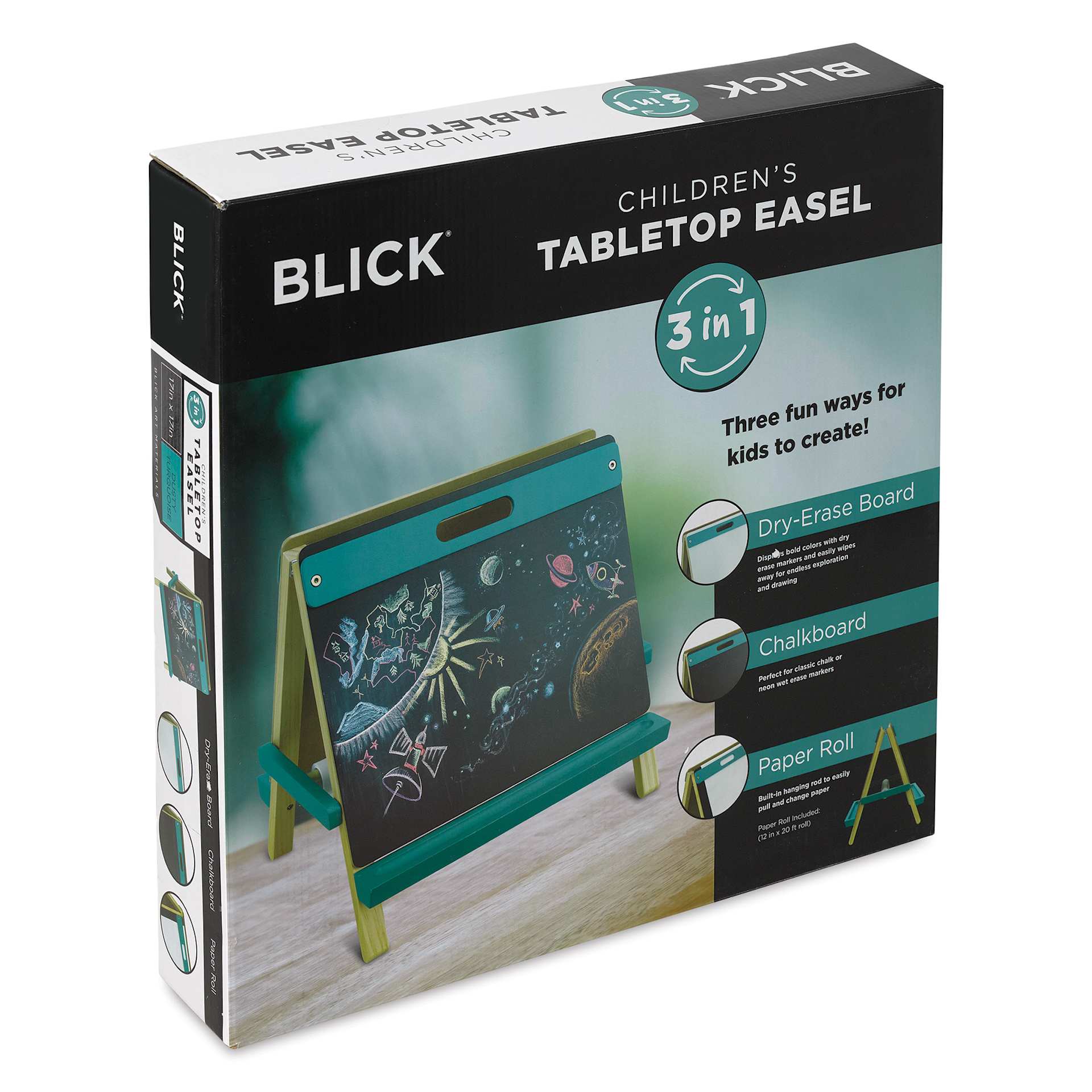 Blick Children's Tabletop Easel - Dusty Turquoise, packaging