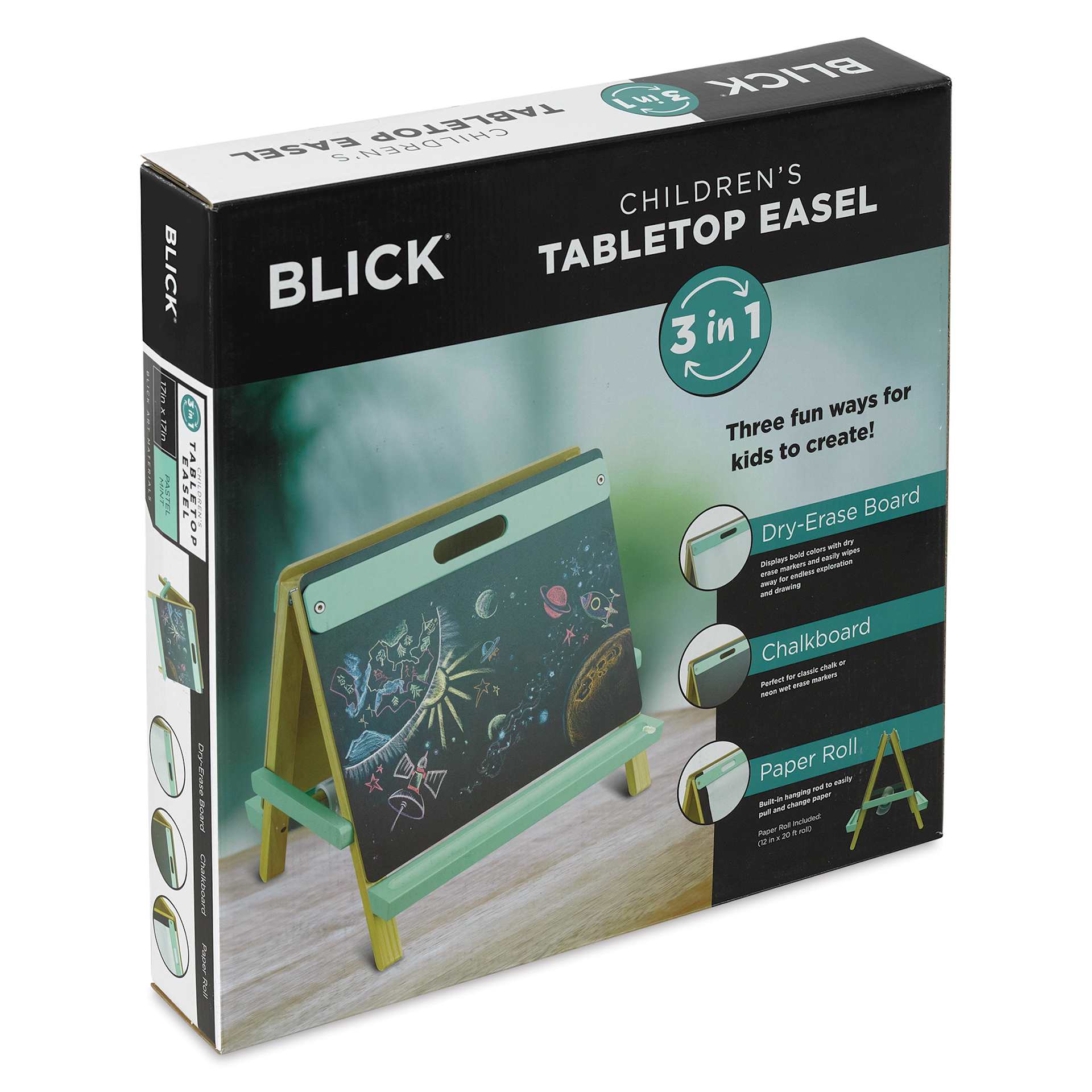 Blick Children's Tabletop Easel - Pastel Mint, packaging