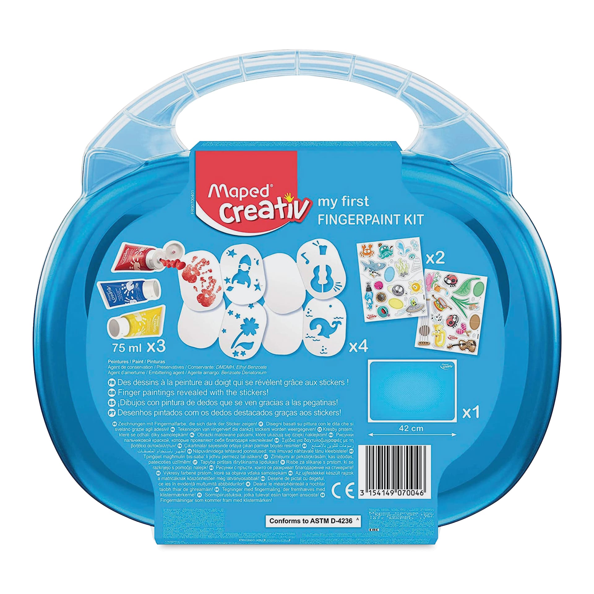 Maped Creativ My First Fingerpaint Kit (back of package)