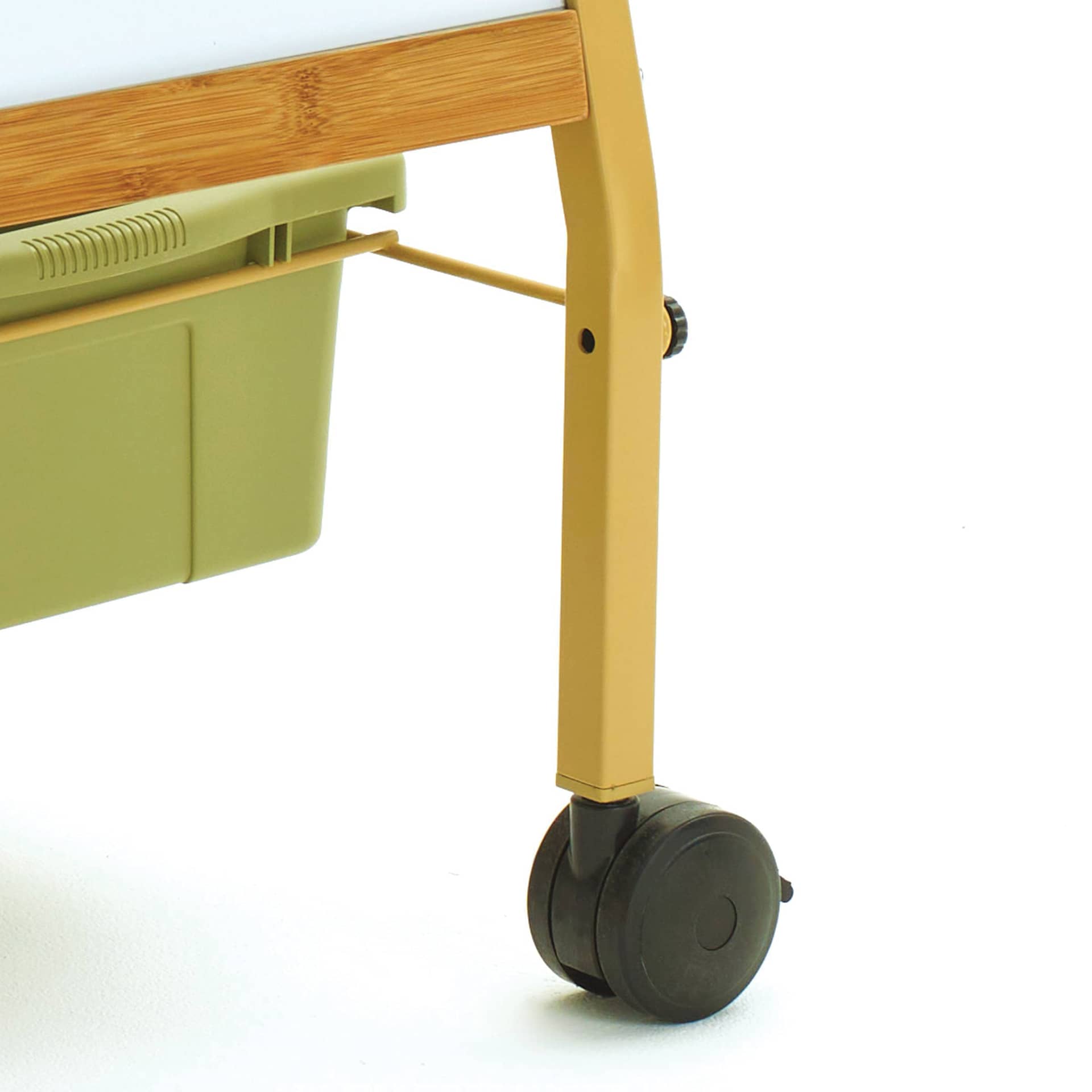 Copernicus Bamboo Early Learning Station, close up of the casters