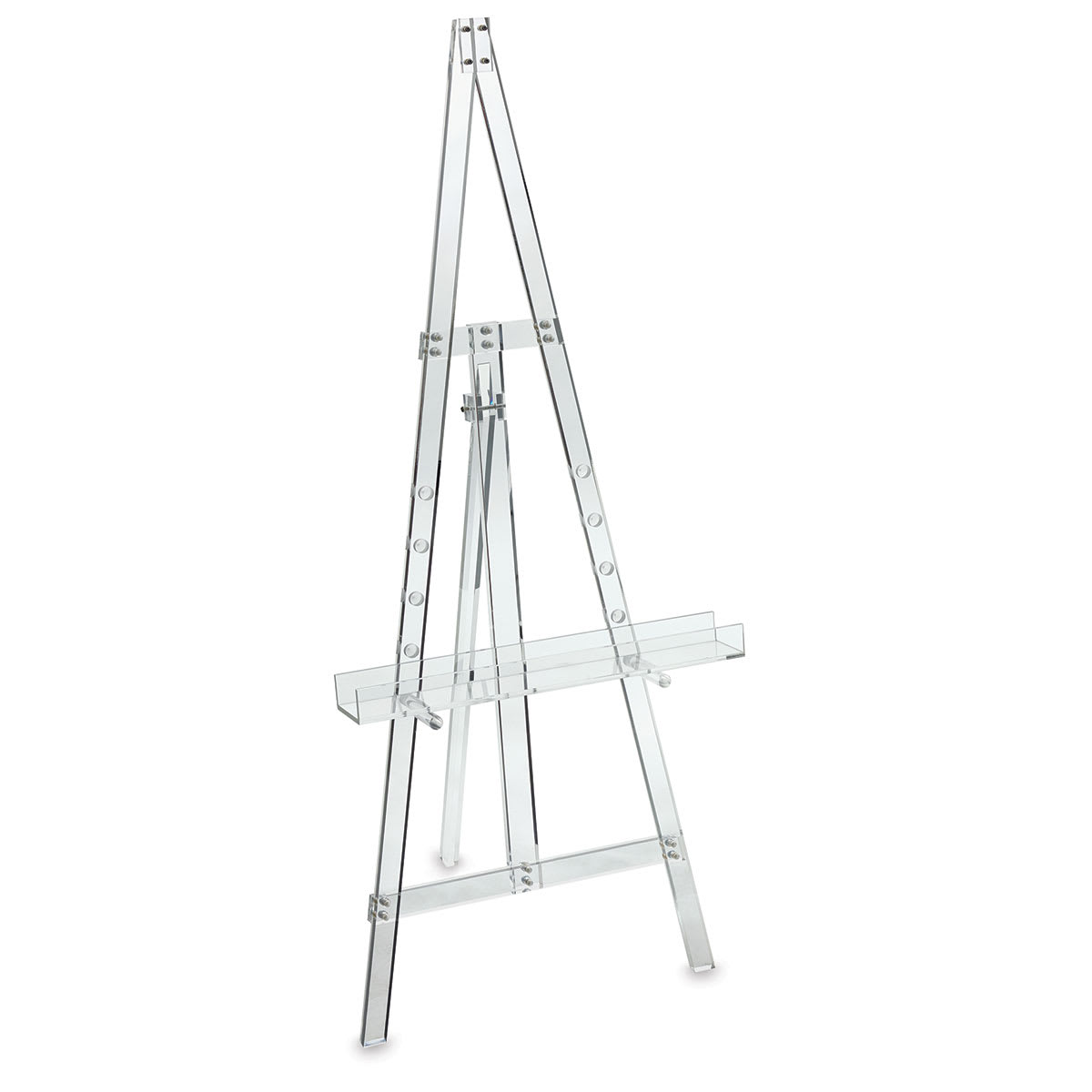 Clear Acrylic Display Easel - Angled view of assembled Easel