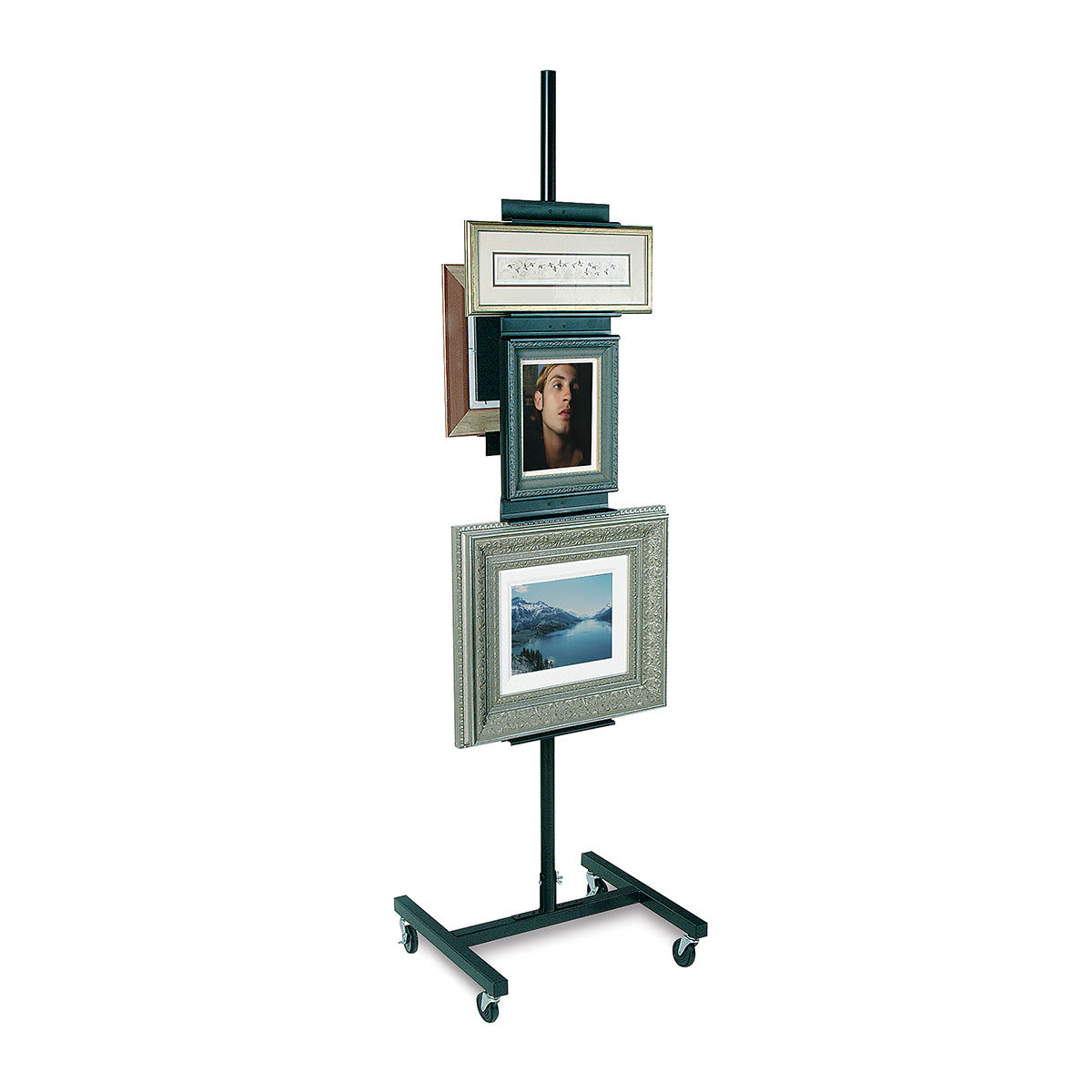 Testrite Art Tree - Angled view of Tree displaying 6 pieces of art
