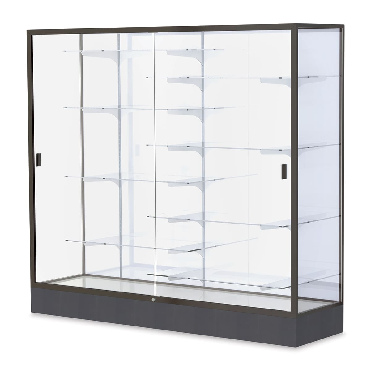 Waddell Colossus Series Display Case - x 66" x 72" x 20", Dark Bronze, White Back