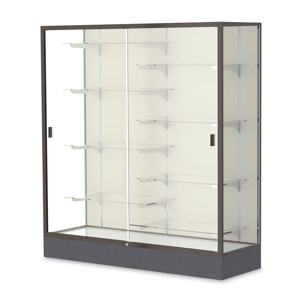 Waddell Colossus Series Display Case - x 66" x 60" x 20", Dark Bronze, Plaque Back