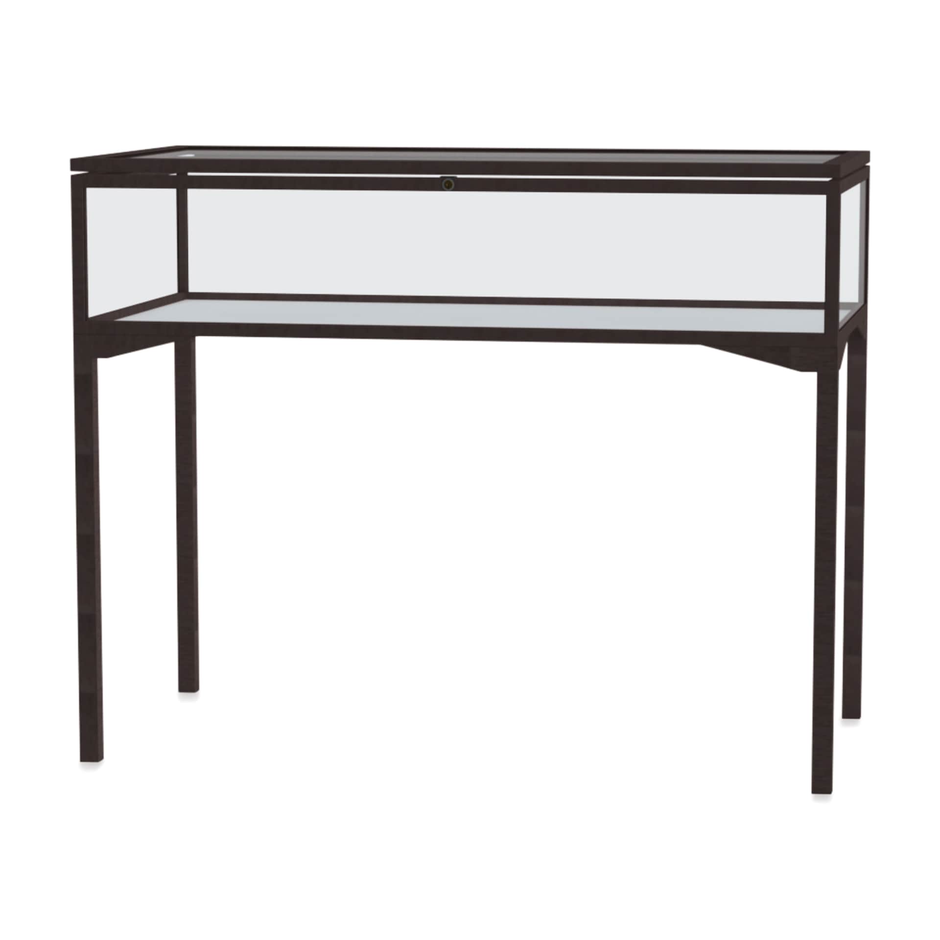 Waddell Keepsake Display Case Table - Dark Bronze, Standard, Hinged Top Door
