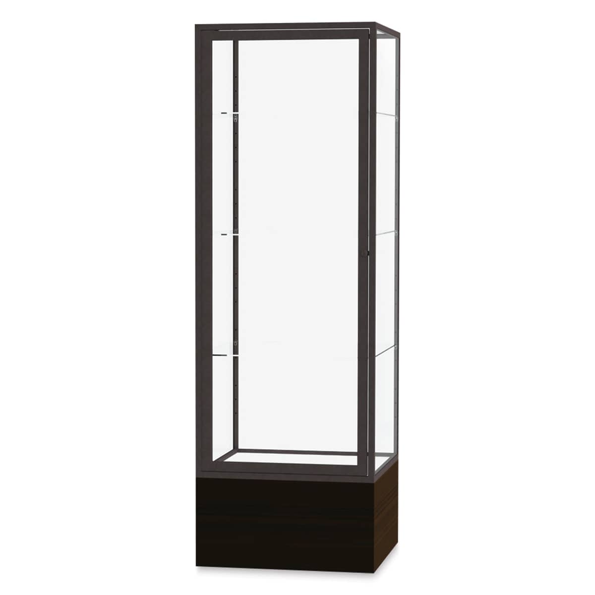 Waddell Keepsake Series Display Case - 24" x 72" x 24", Walnut/Dark Bronze, Clear Back