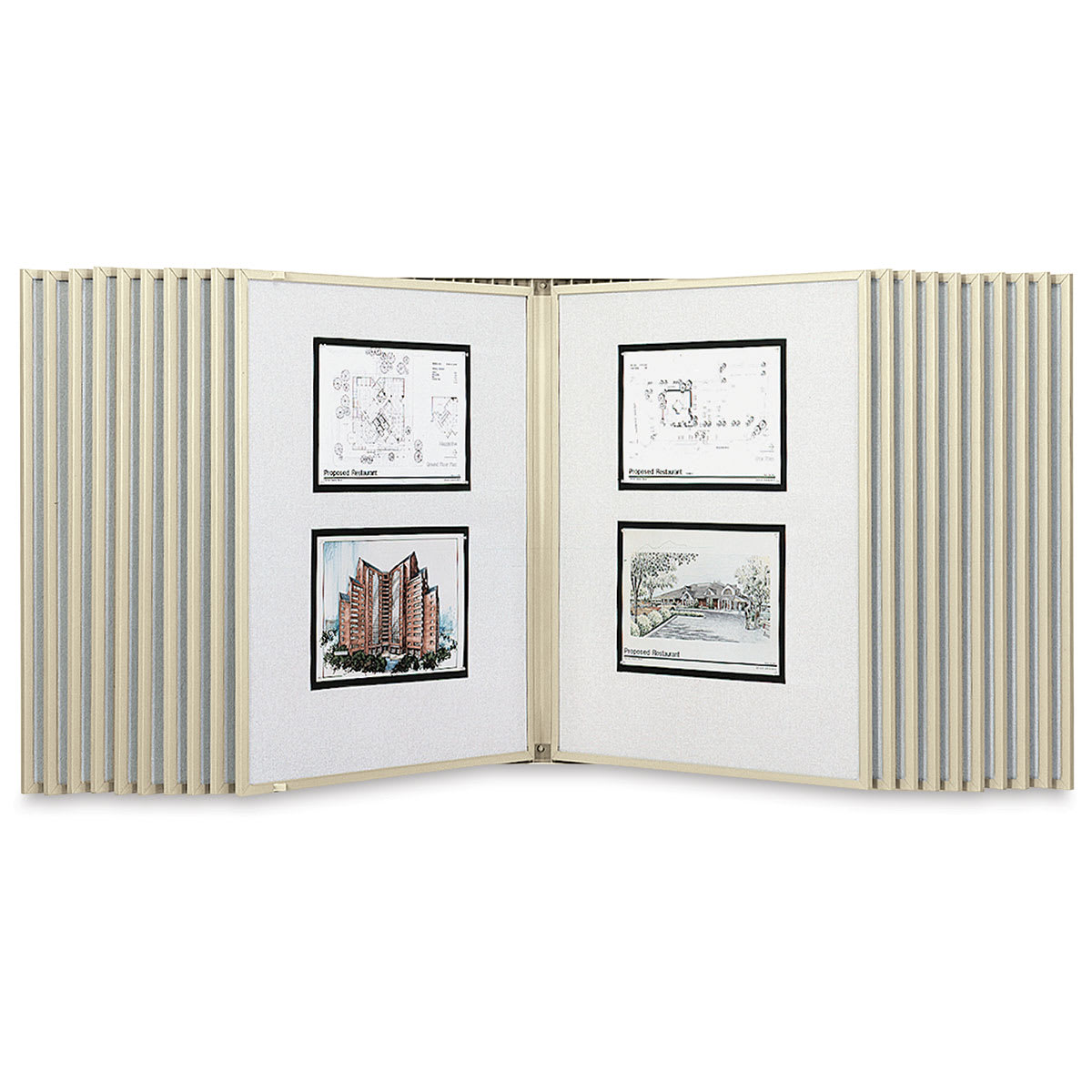 Multiplex Swinging Panel Display - 24" x 36", Beige, 20 Panels, Wall Unit