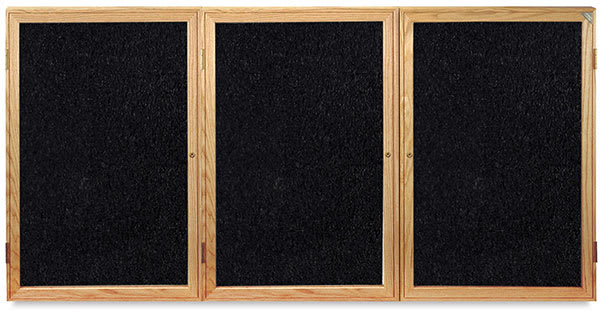 Oak Frame Tackboard, 3 Door