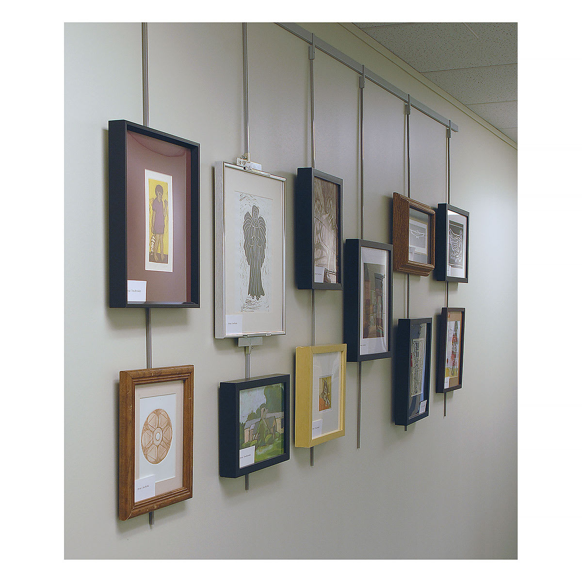 Gallery showing various pieces of Walker System used to display artwork