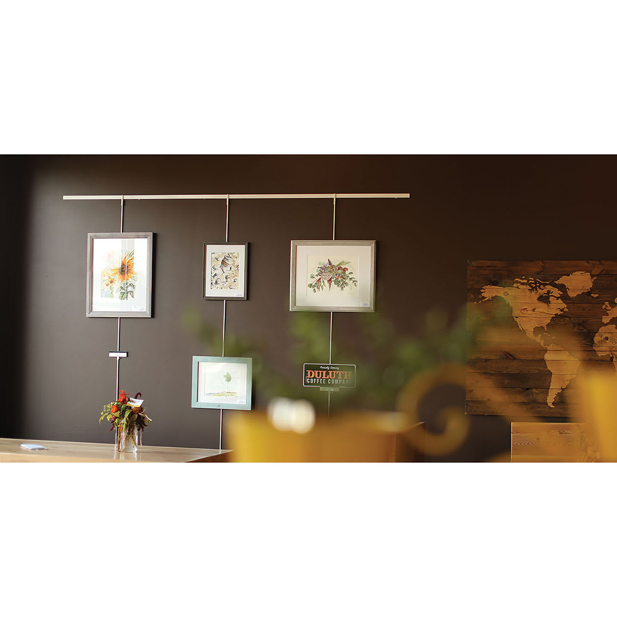 Walker System Moulding - White, 8 ft - in use to hang frames
