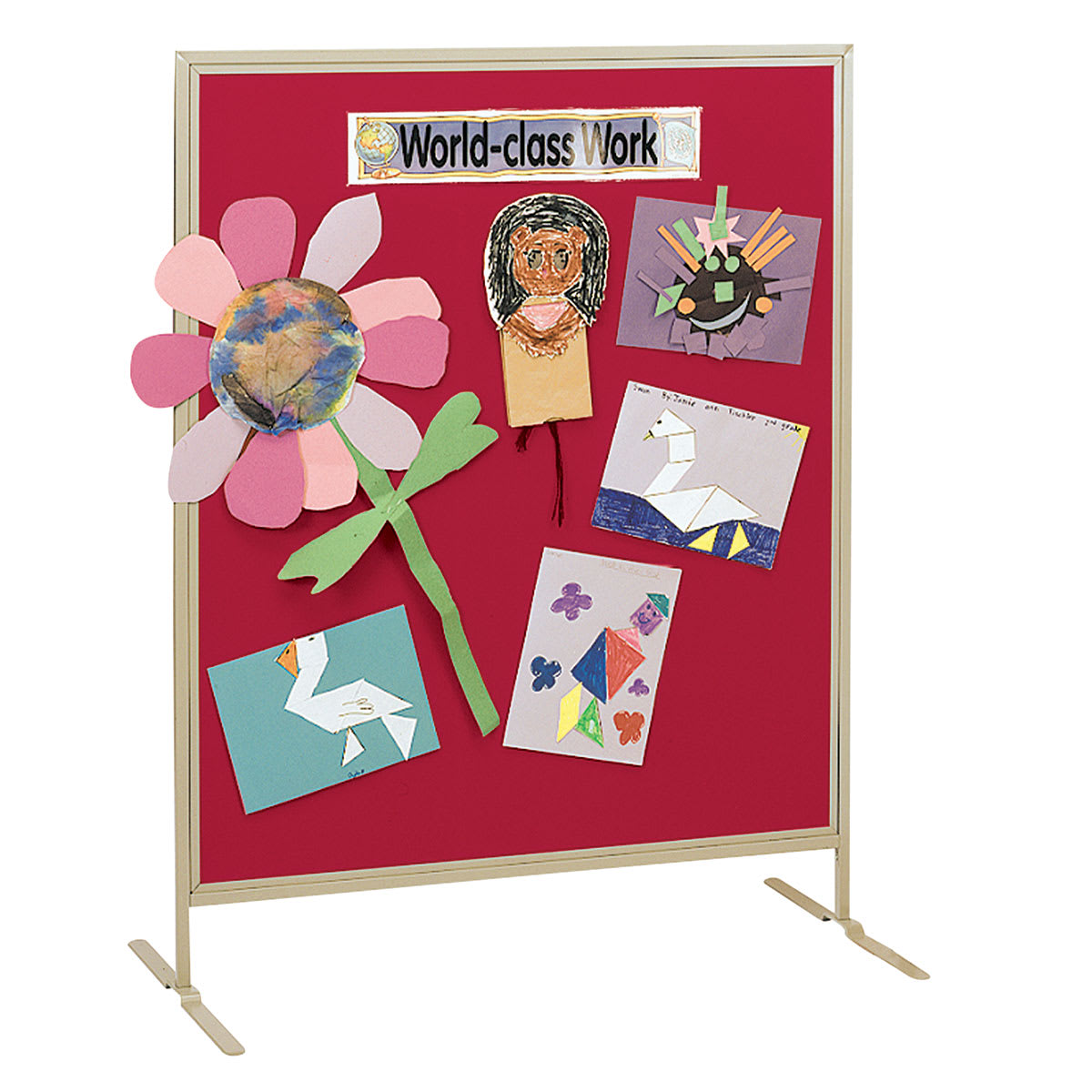 Multiplex Child Size Panel - Red Fabric, Hook & Loop Fabric, Beige Frame
