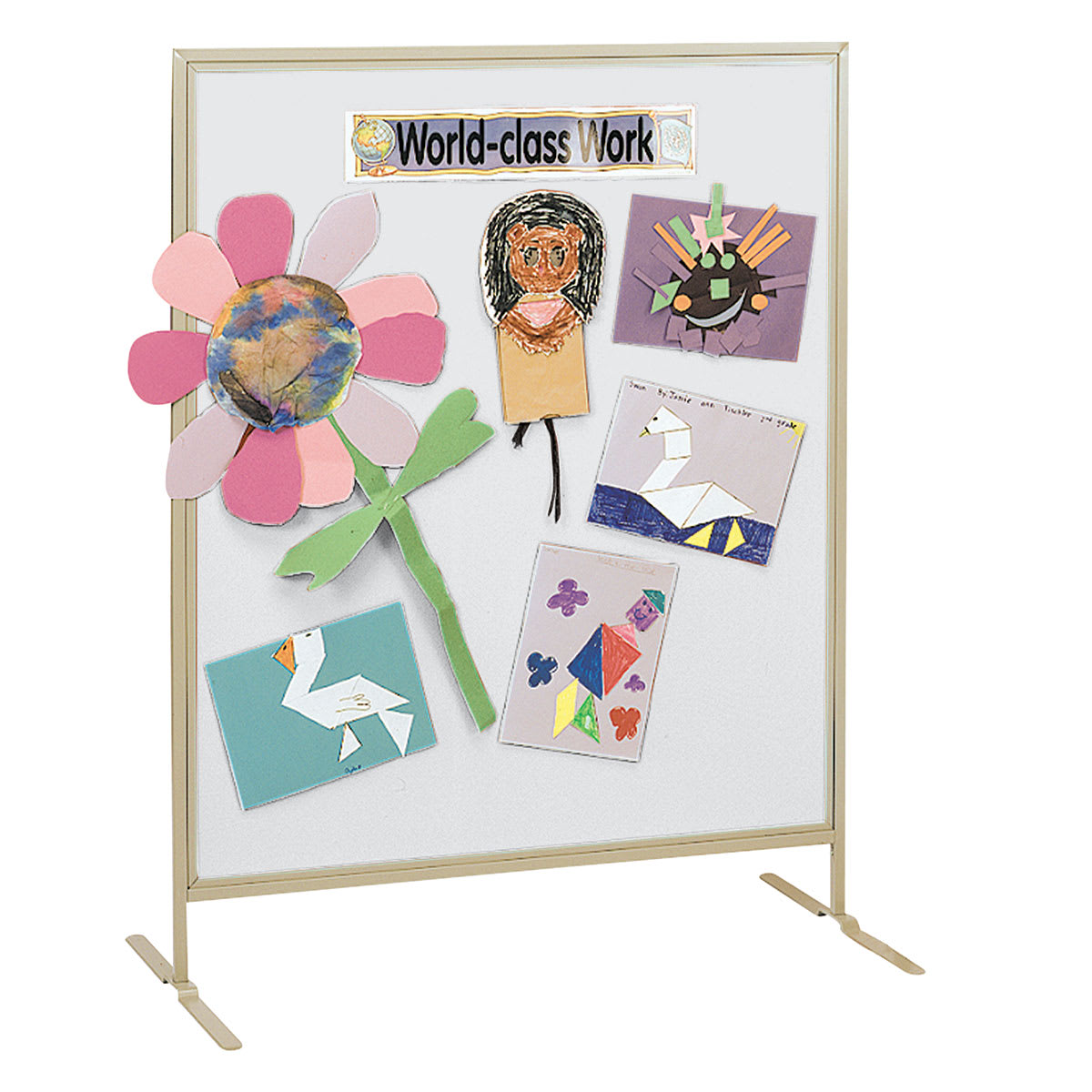 Multiplex Child Size Panel - White Fabric, Hook & Loop Fabric, Beige Frame
