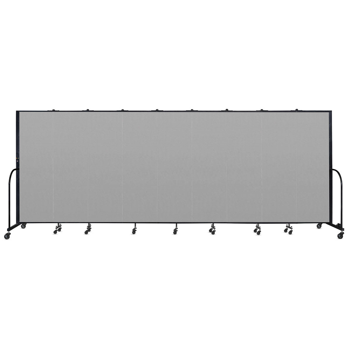 Screenflex Portable Room Dividers - 6 ft x 16 ft, Gray, 9 Panel - front