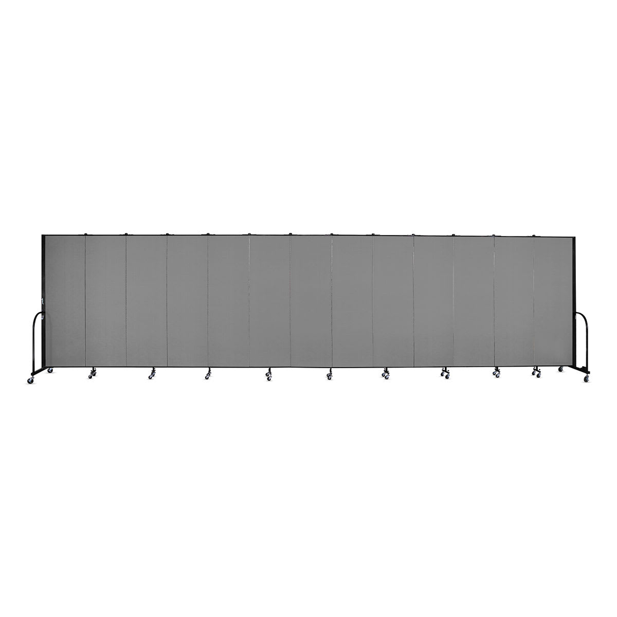 Screenflex Portable Room Dividers - 6 ft x 24 ft, Gray, 13 Panel - back